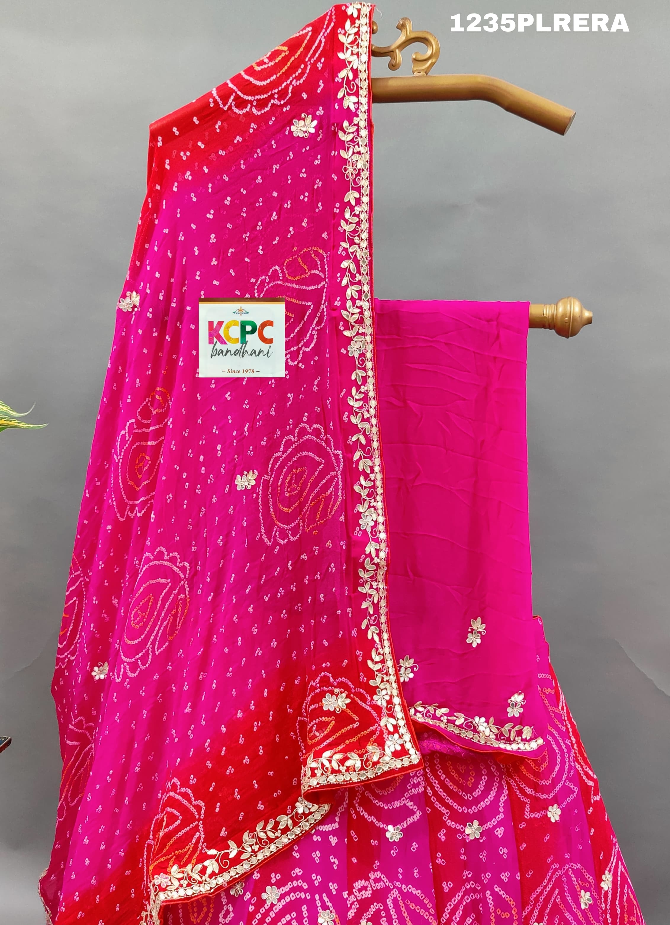 By Bandhani Lehenga With Gotapatti Work