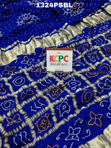 Gaji silk Bandhani saree in blue colour