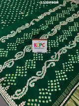 KcPc New Modal Gaji Silk Ekdana Bandhej Gotapatti work saree,AMT