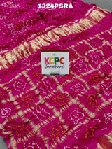 A pink silk bandhani gharchola saree