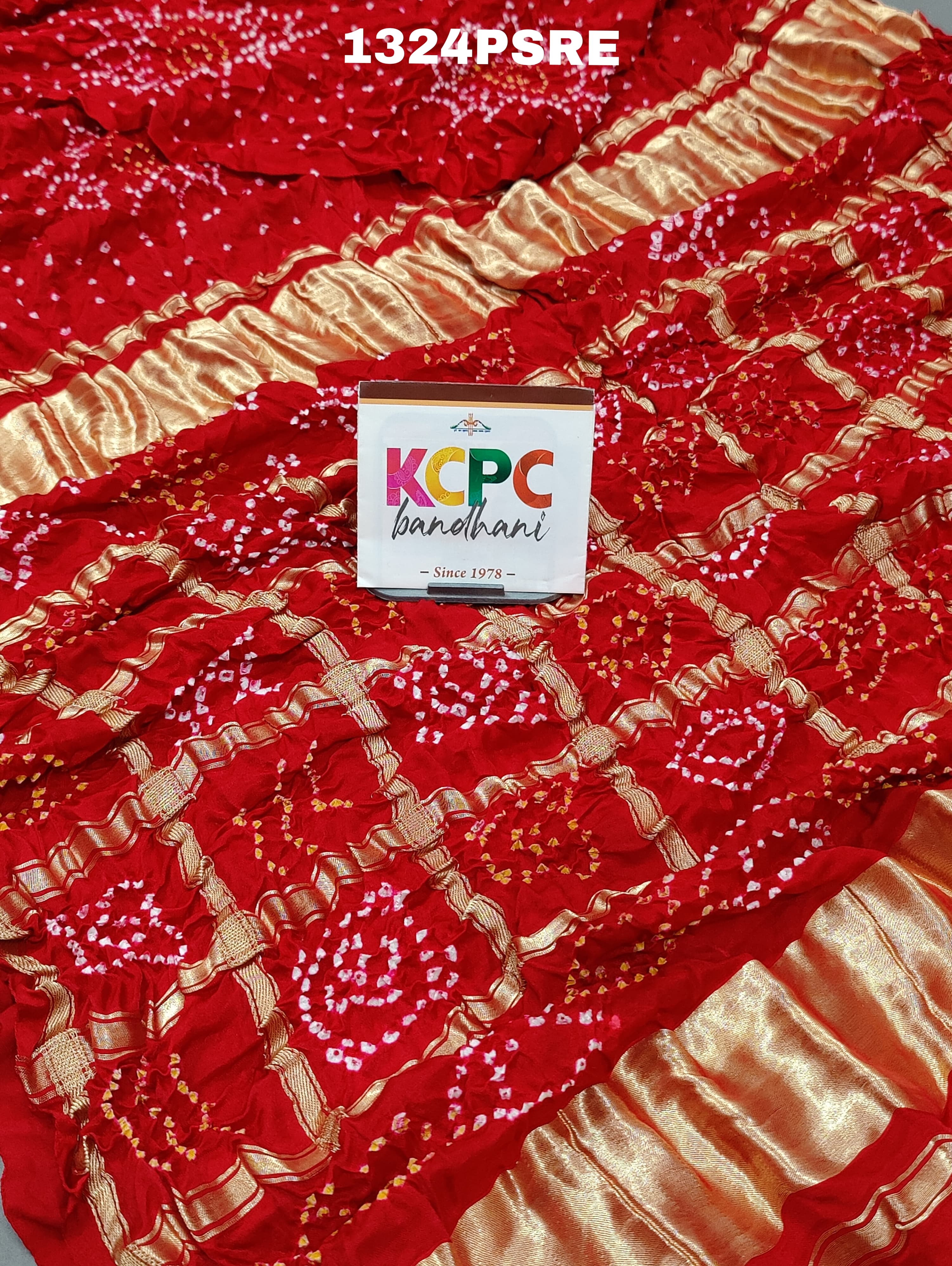 Gharchola Bandhani style saree in pure gaji slik febric