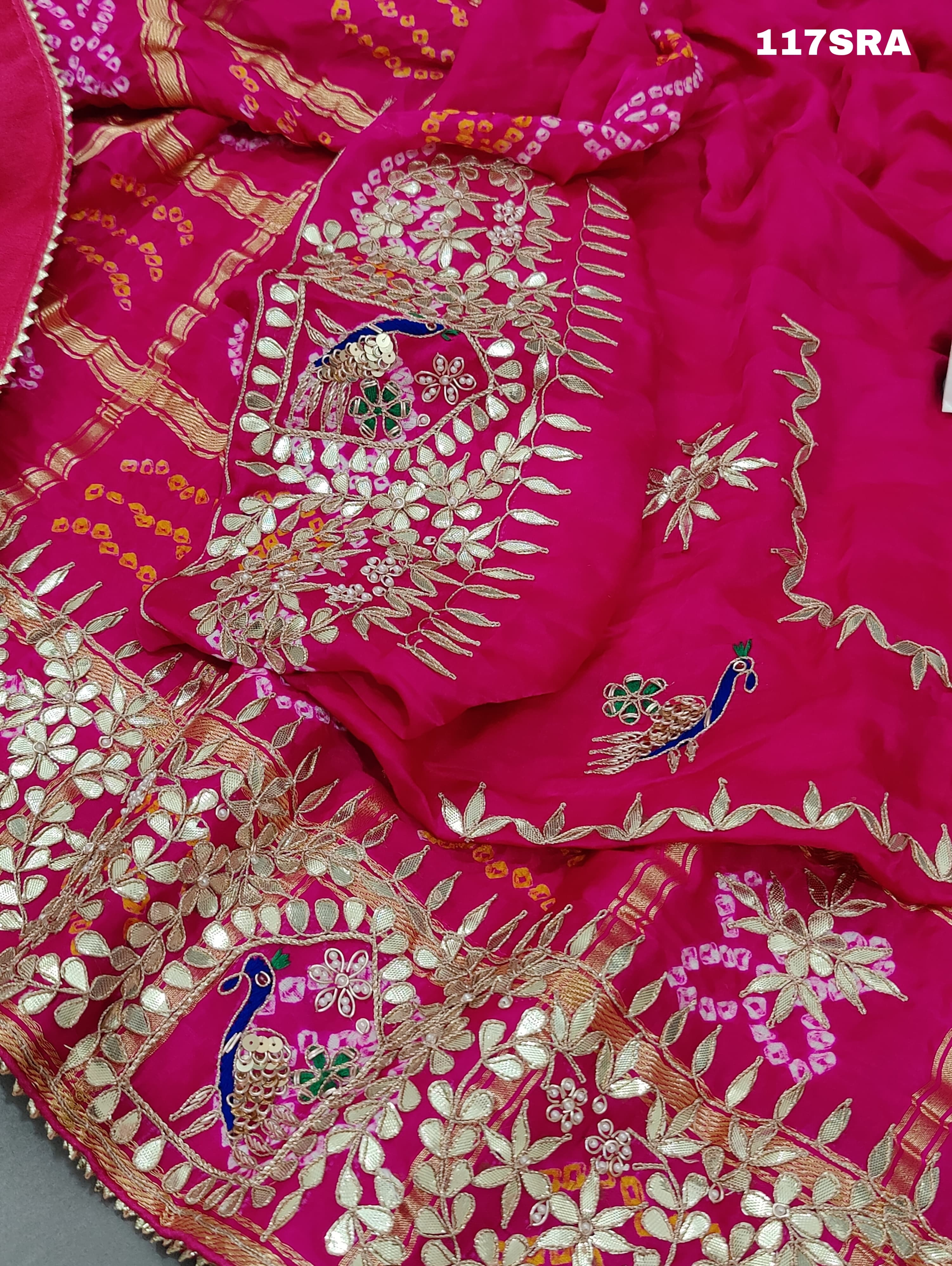 By New Famous Gaji Silk gharchola Heavy Gotapatti Work Saree With Traditional Wear