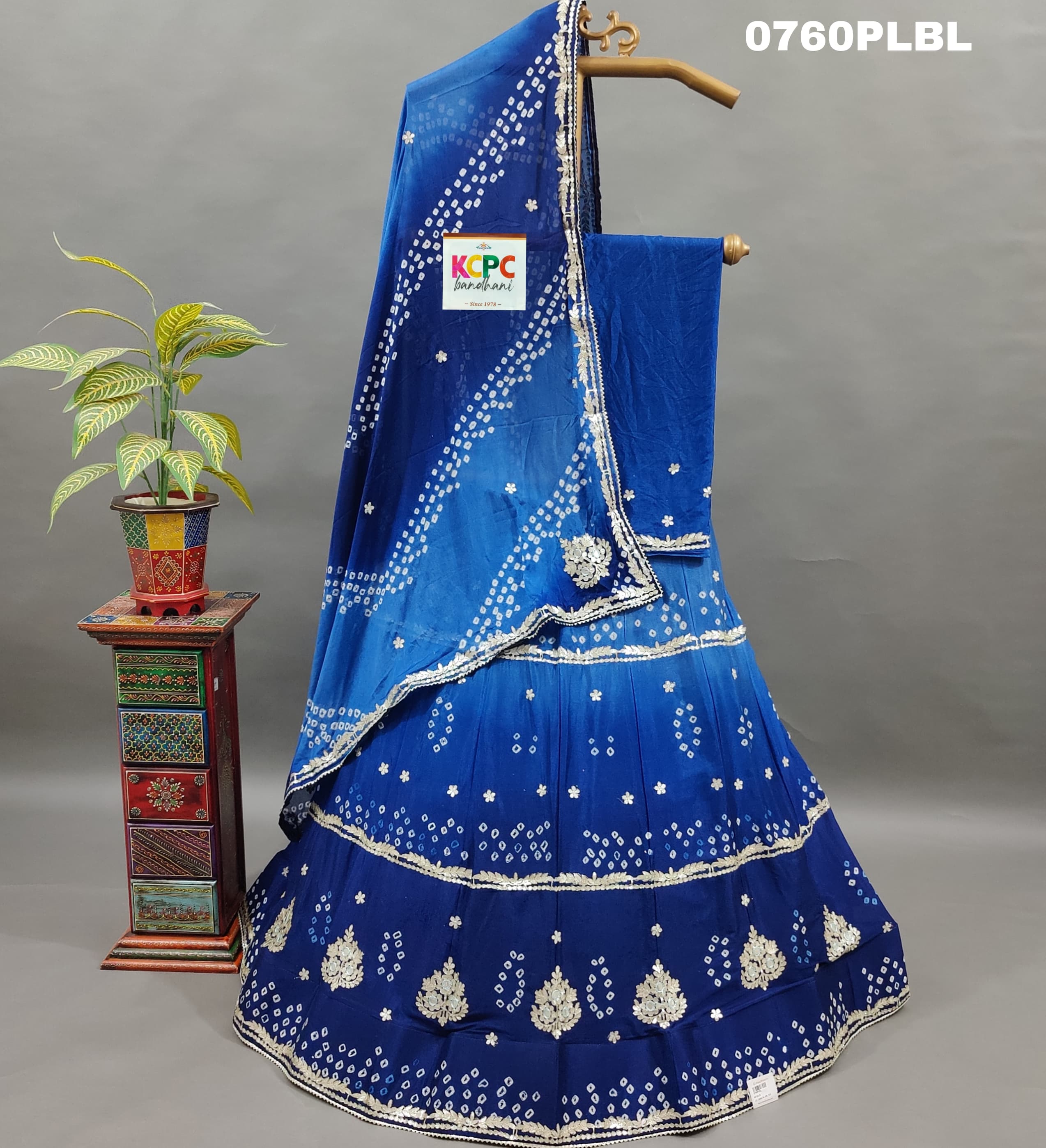 KcPc New Chinon Double Shade Bandhani Gota patti work LehengaRAJ