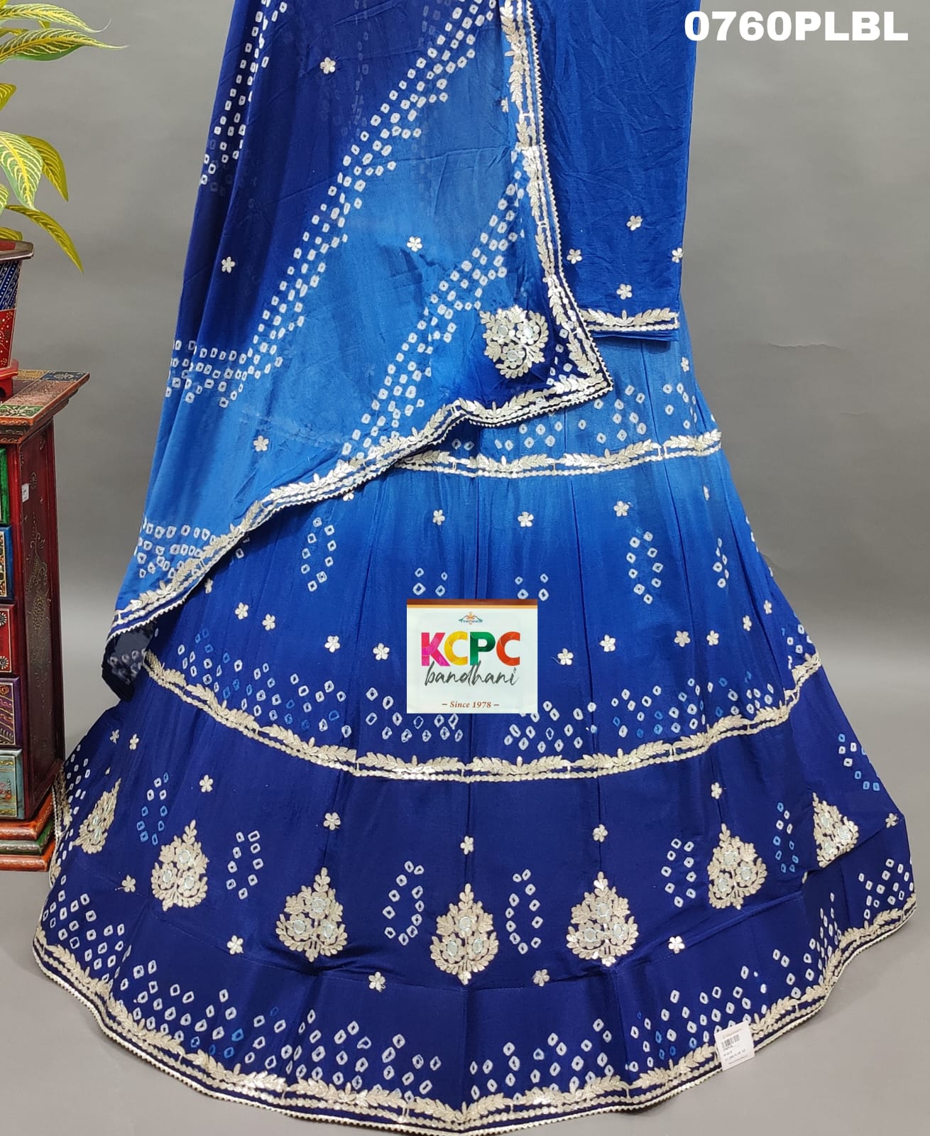 KcPc New Chinon Double Shade Bandhani Gota patti work LehengaRAJ