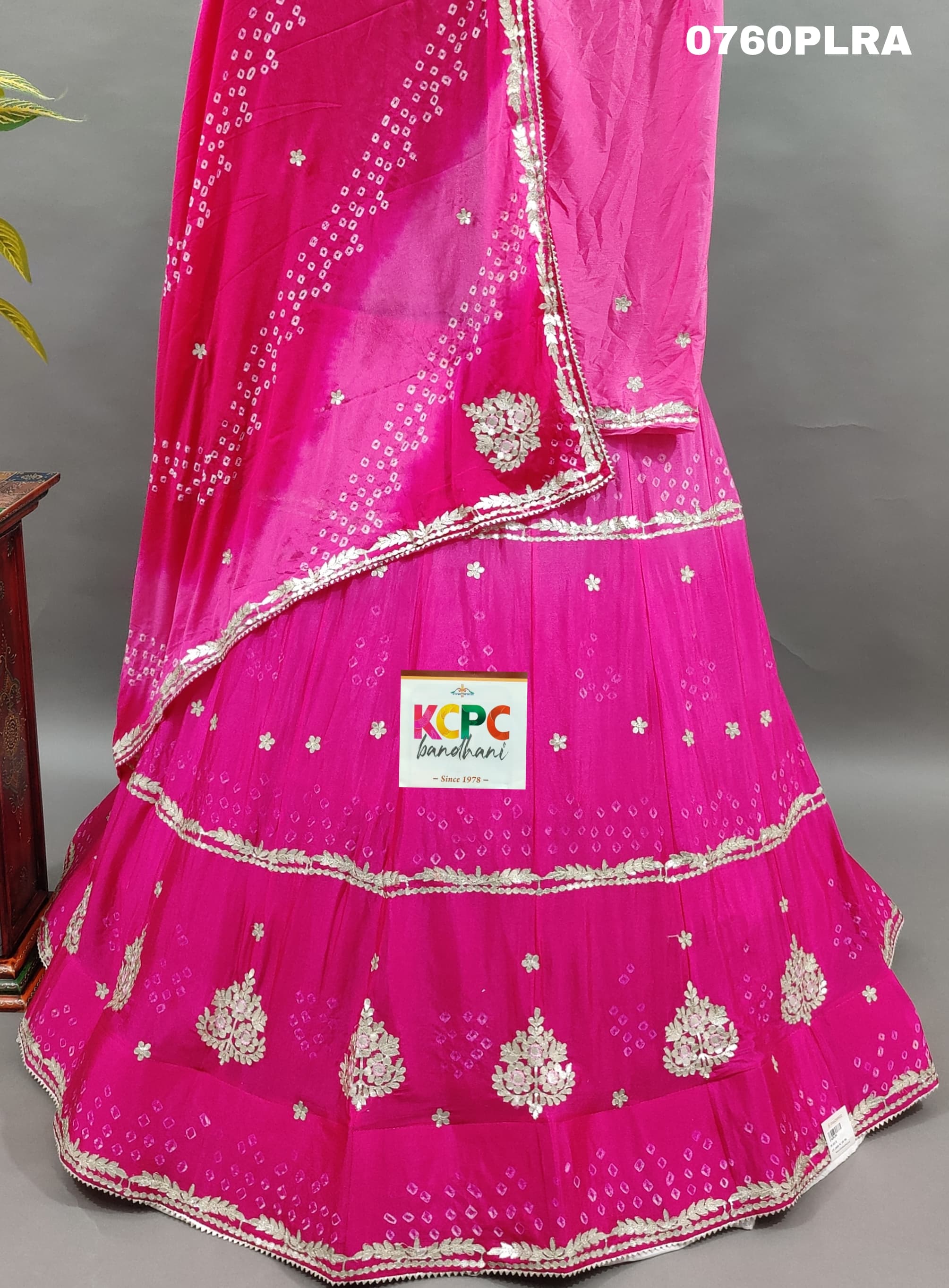 KcPc New Chinon Double Shade Bandhani Gotapatti work Lehenga RAJ