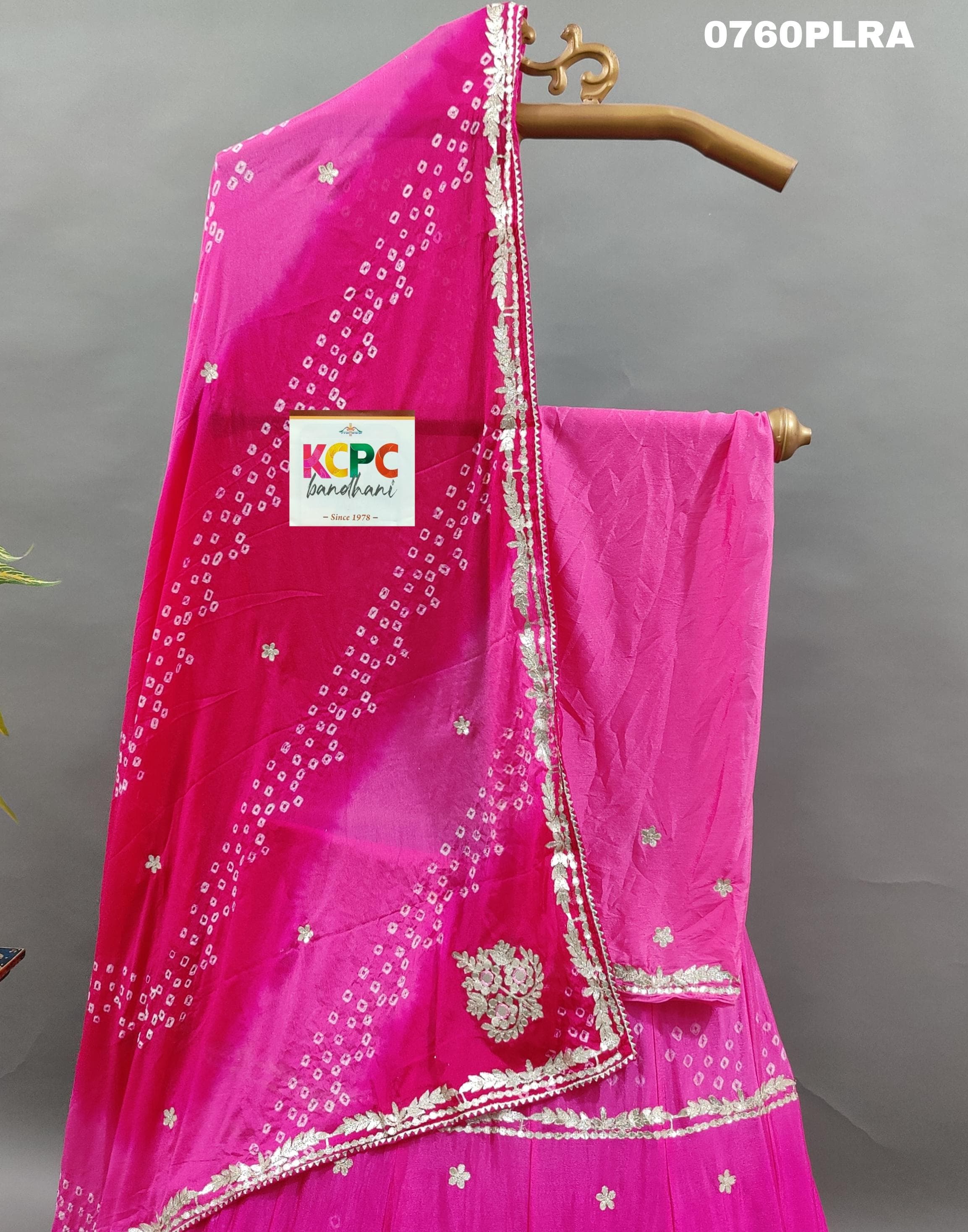 KcPc New Chinon Double Shade Bandhani Gotapatti work Lehenga RAJ