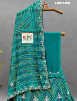 Georgette Bandhej With cutdana Gotapatti Work Jaipuri Lehenga