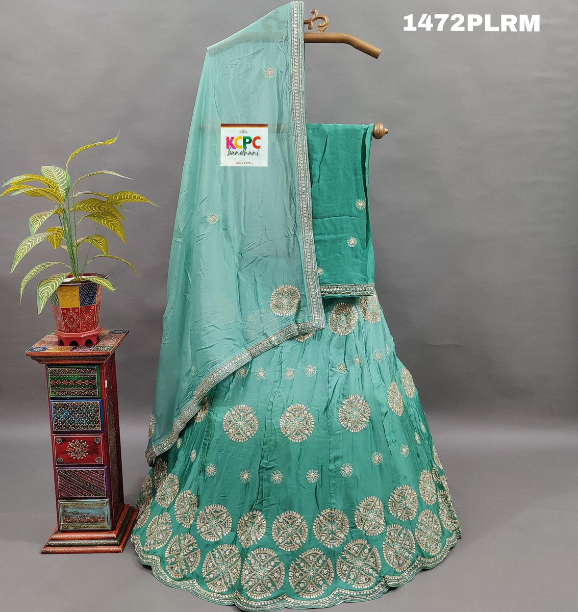 KcPc H O Silk Double Shade Heavy Zardoji Gotapatti Work Lehenga