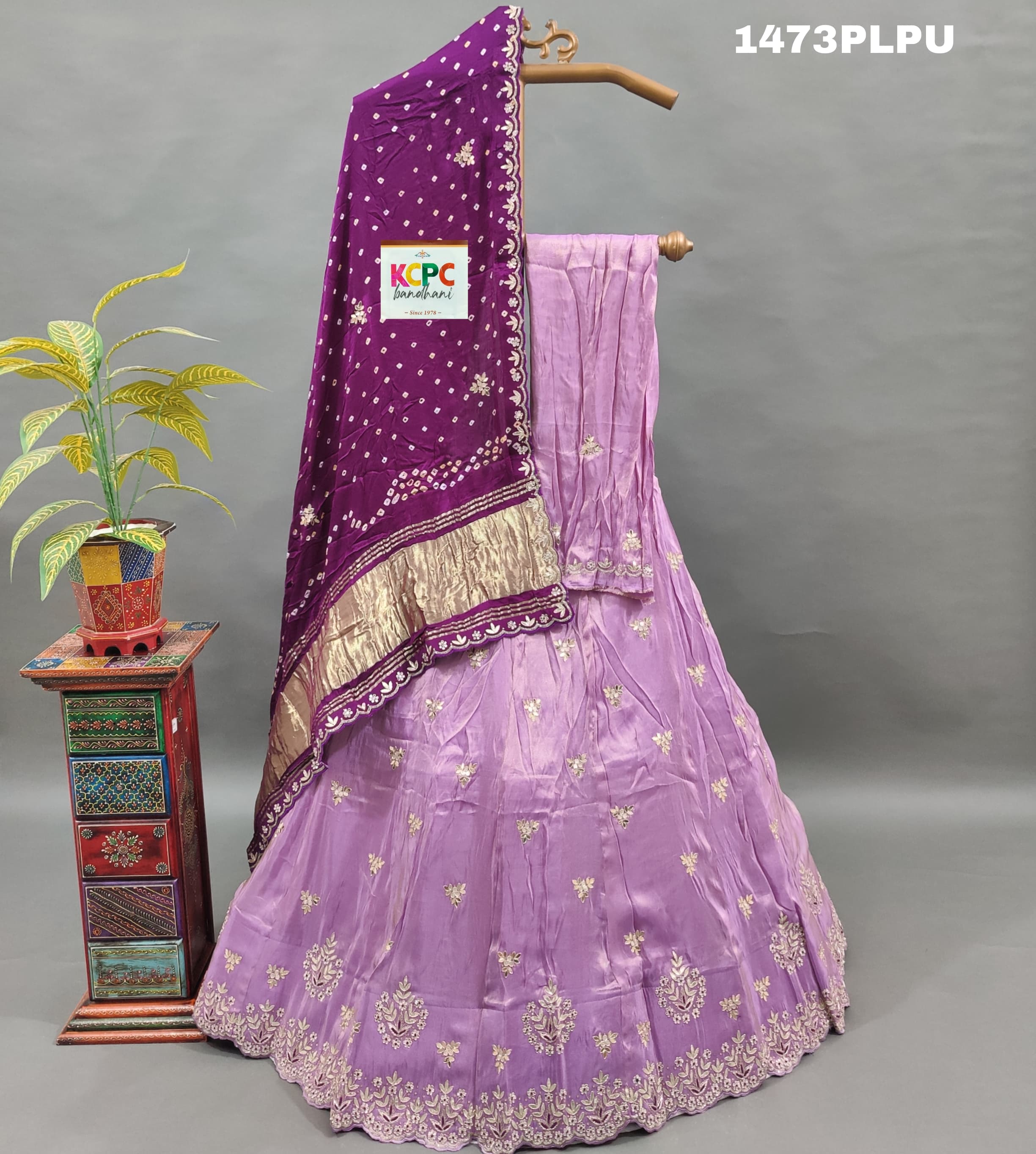 KcPc H O Silk Heavy Cutdana Mirror Work LehengaMAD