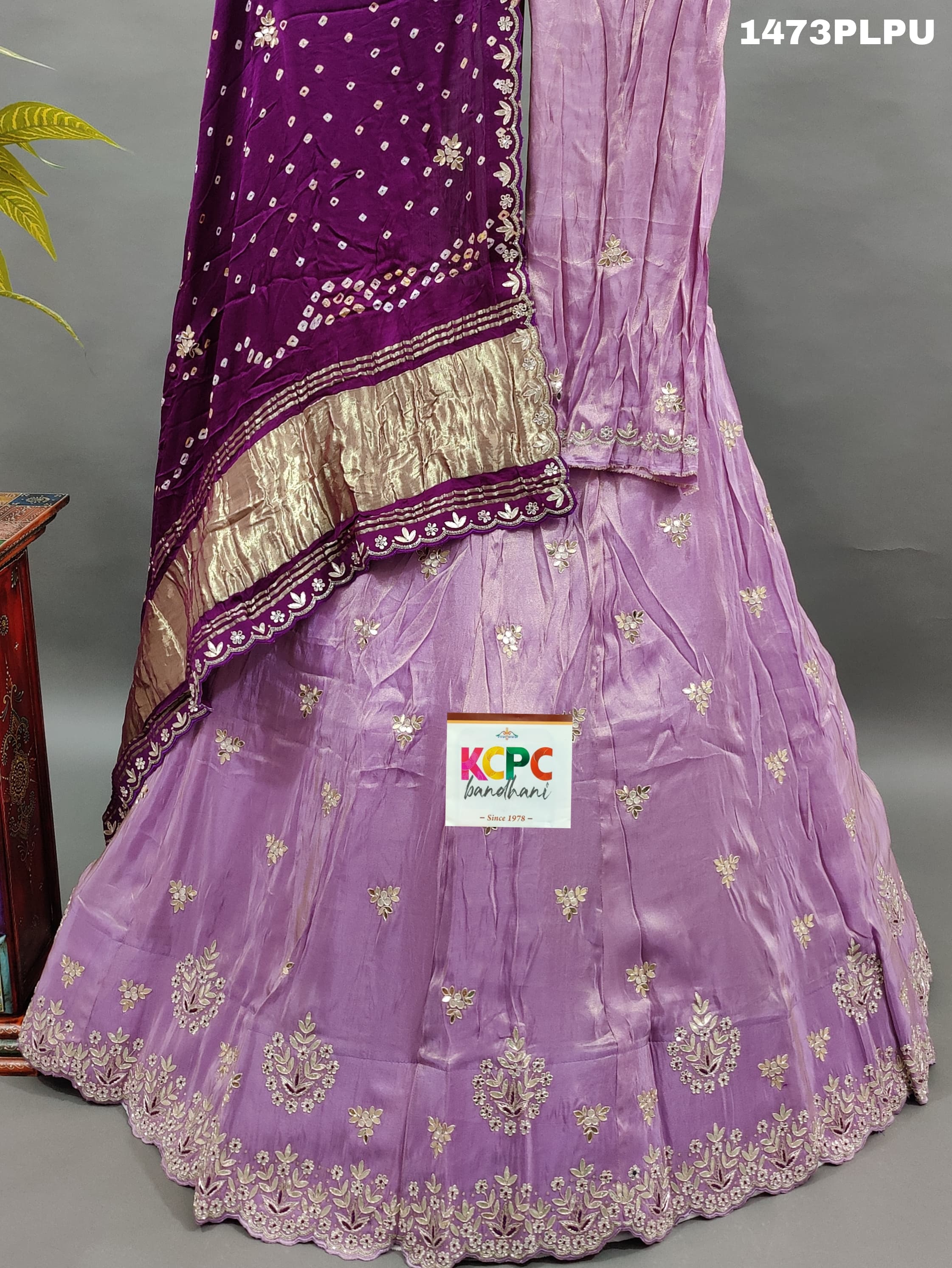 KcPc H O Silk Heavy Cutdana Mirror Work LehengaMAD
