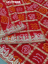 KcPc New pure Gaji Silk Bandhani Gotapatti Work DupattaRS