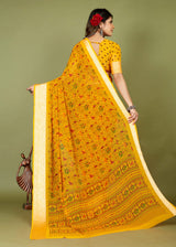 banarasi saree in yellow colour under 2000