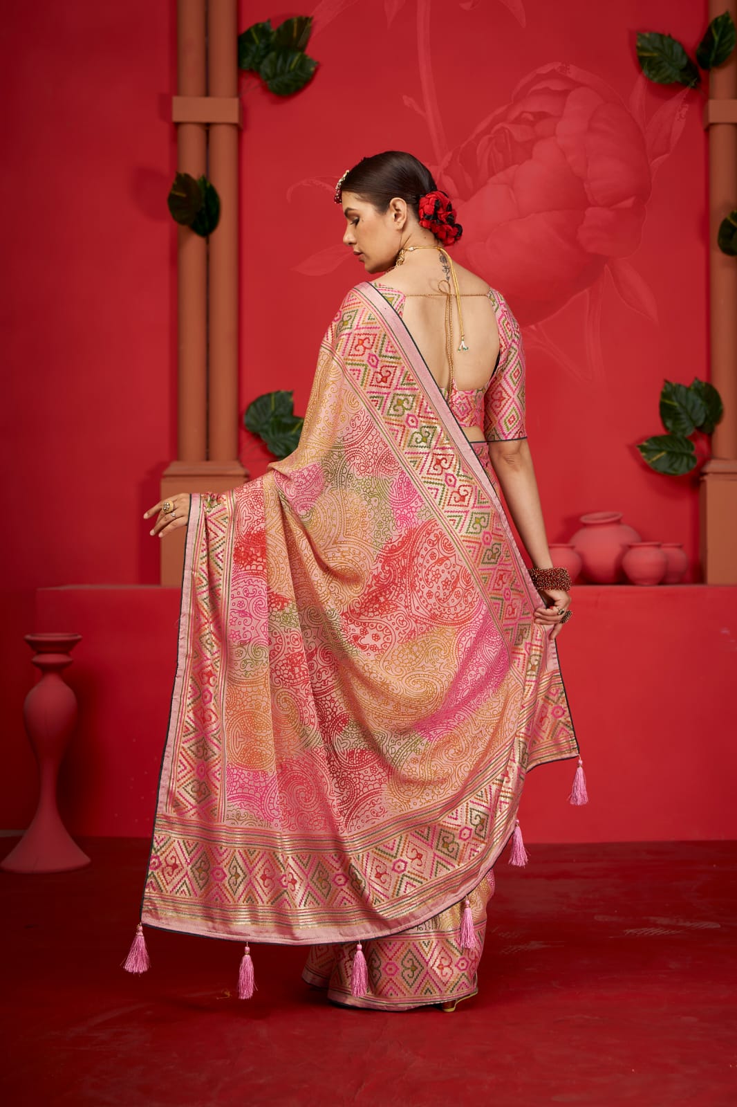 Printed Light Weight saree with Pashmina cotton silk febric