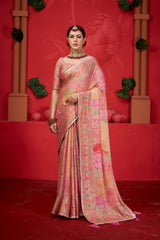 Printed Light Weight saree with Pashmina cotton silk febric