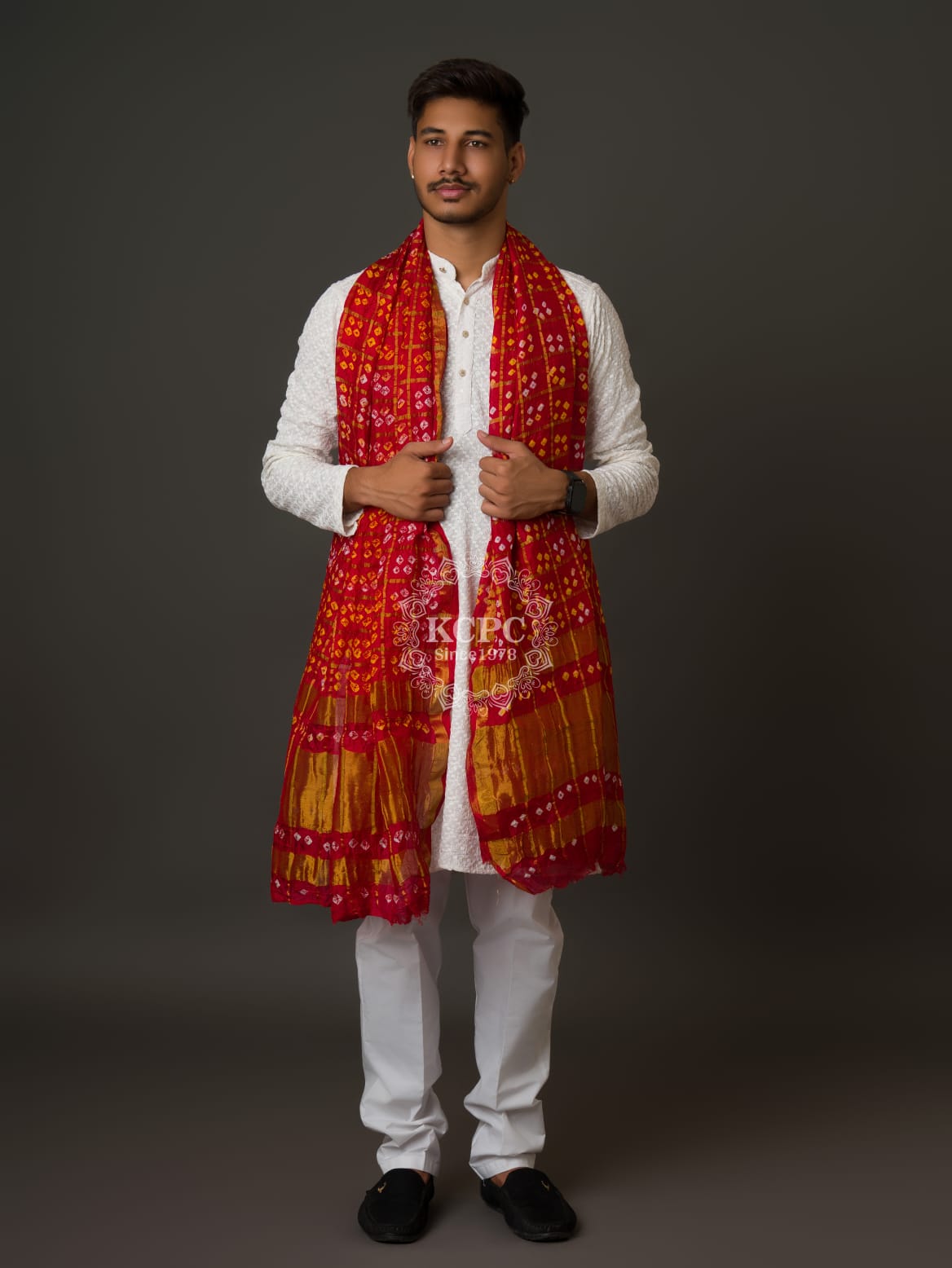 KcPc Gharchola Bandhej Art Silk Dupatta