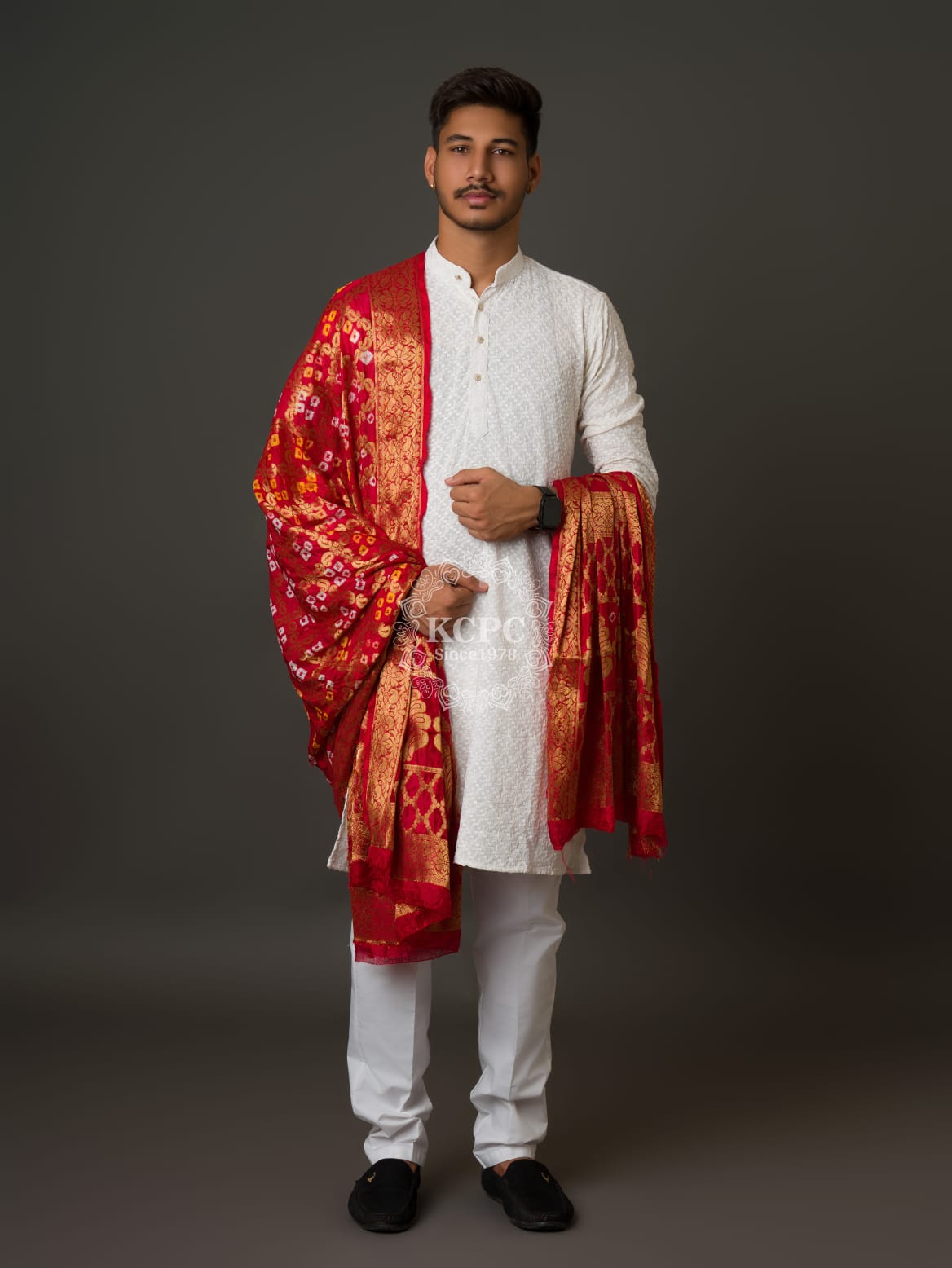 KcPc Special Silk Bandhani Dupatta with Handmade WorkSA