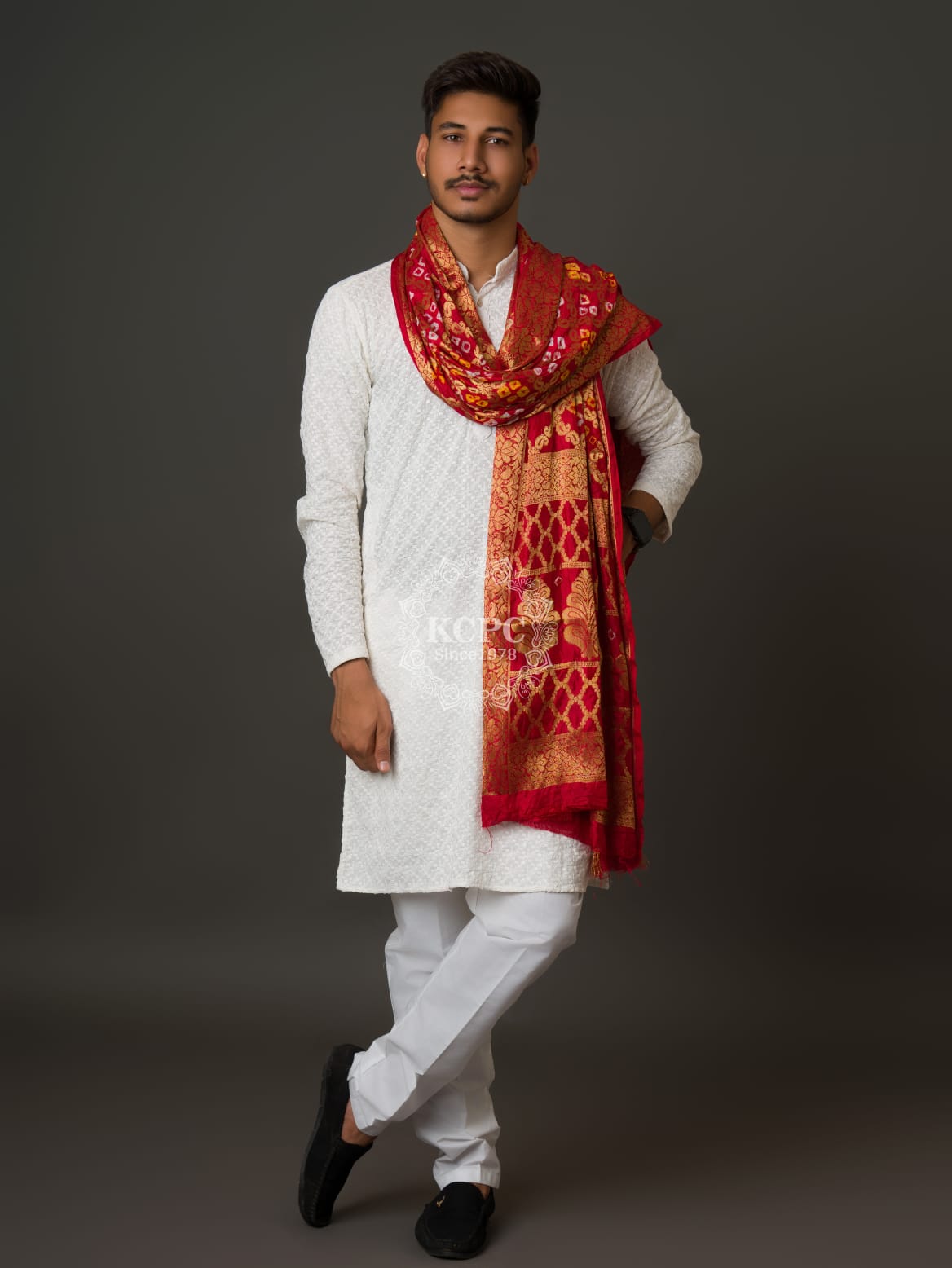 KcPc Special Silk Bandhani Dupatta with Handmade WorkSA