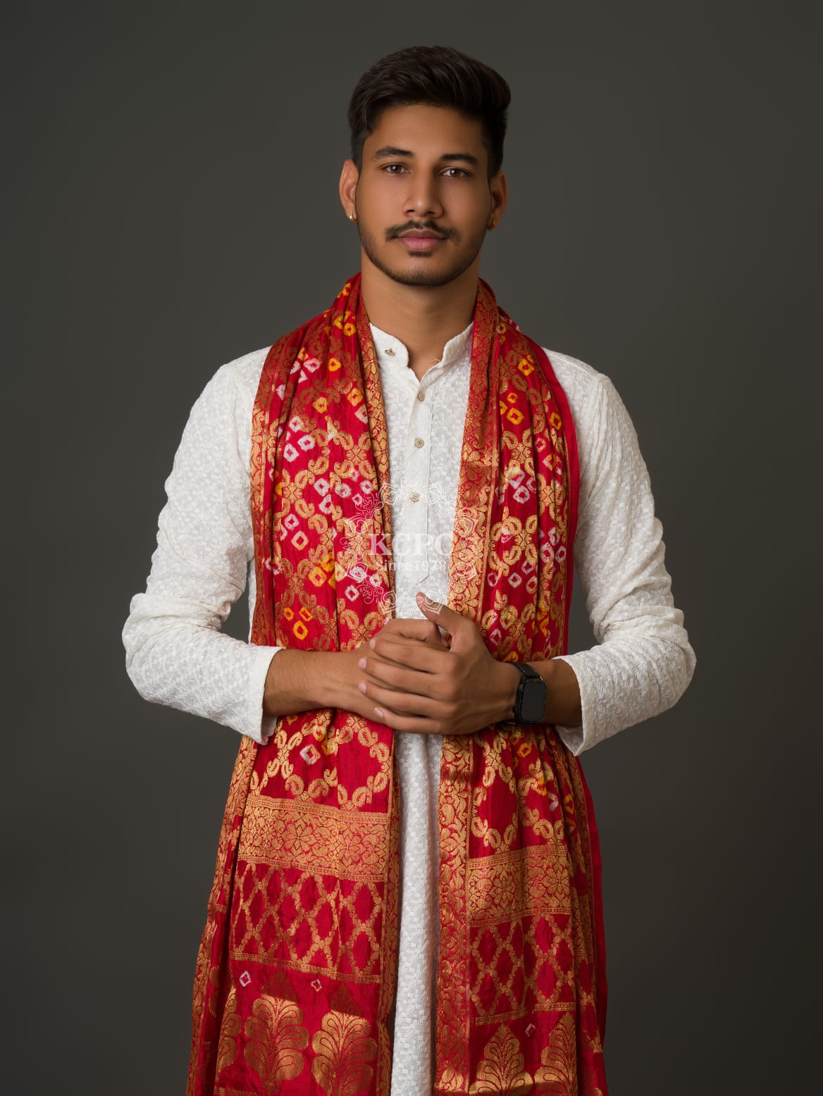KcPc Special Silk Bandhani Dupatta with Handmade WorkSA