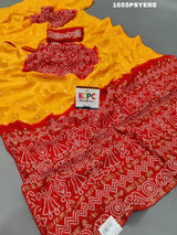 KcPc Special H O Silk Bandhani Print sareeRG