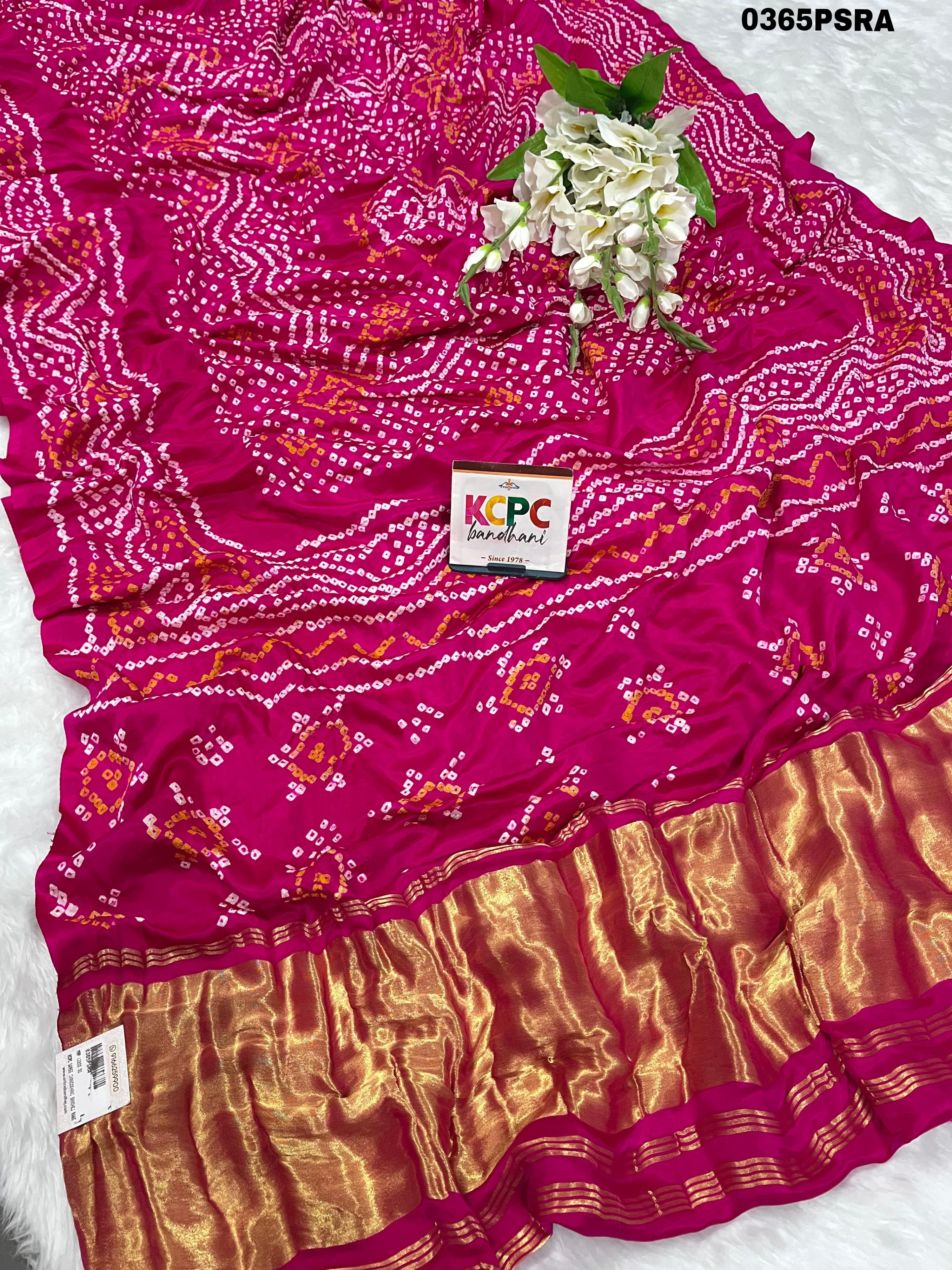 KcPc Fomous Pure Gaji Silk Bandhani Saree With BlouseASF
