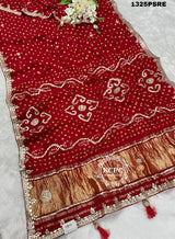 Silk Ekdana Bandhej Gotapatti Work Saree