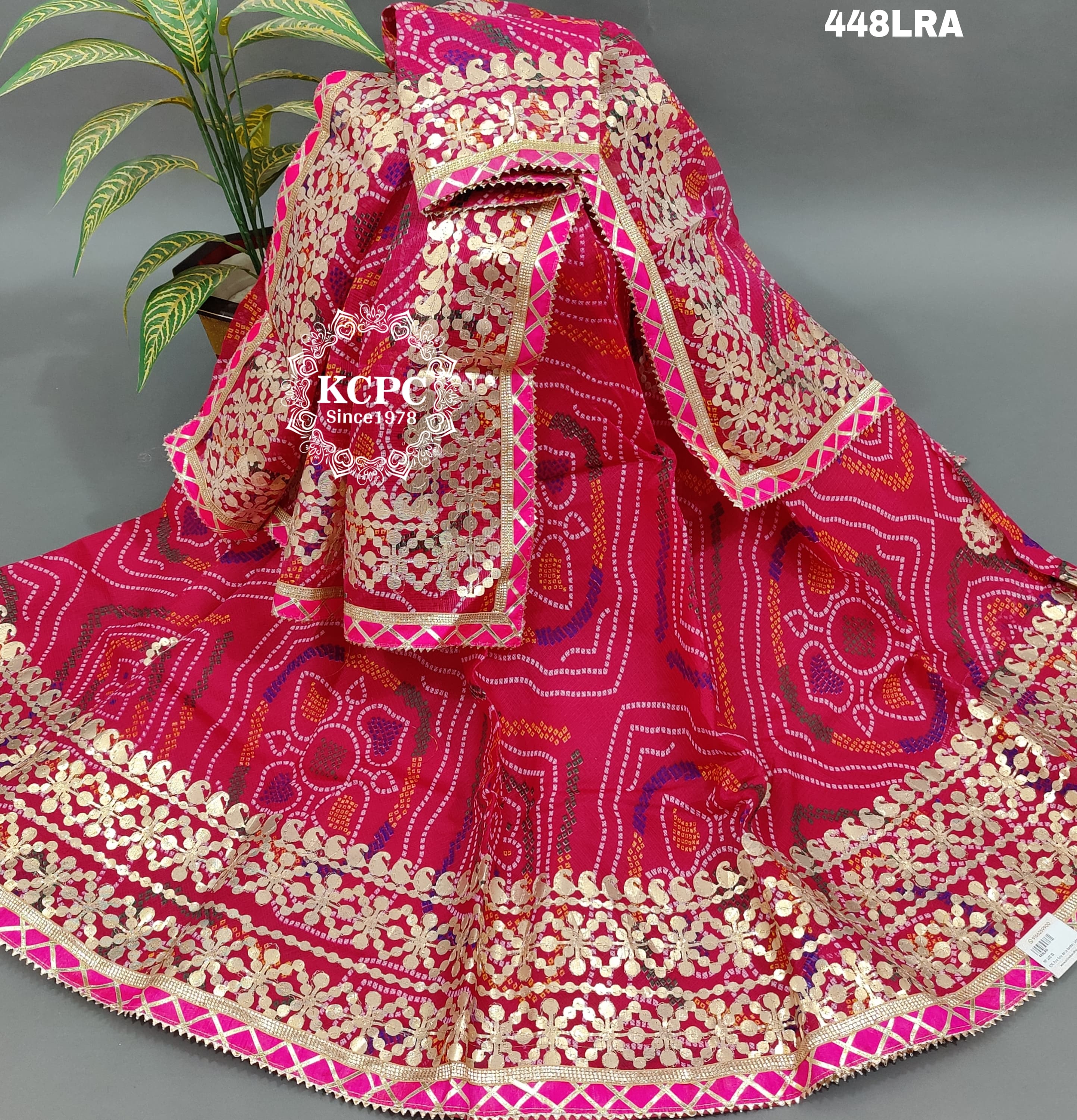 KcPc New Kota Doria Chunri Print Gotapatti Work Lehenga Set KML