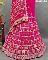 KcPc New Pure Gaji Silk Bandhani Gharchola with katdana Gotapatti Work Lehenga SetMAD