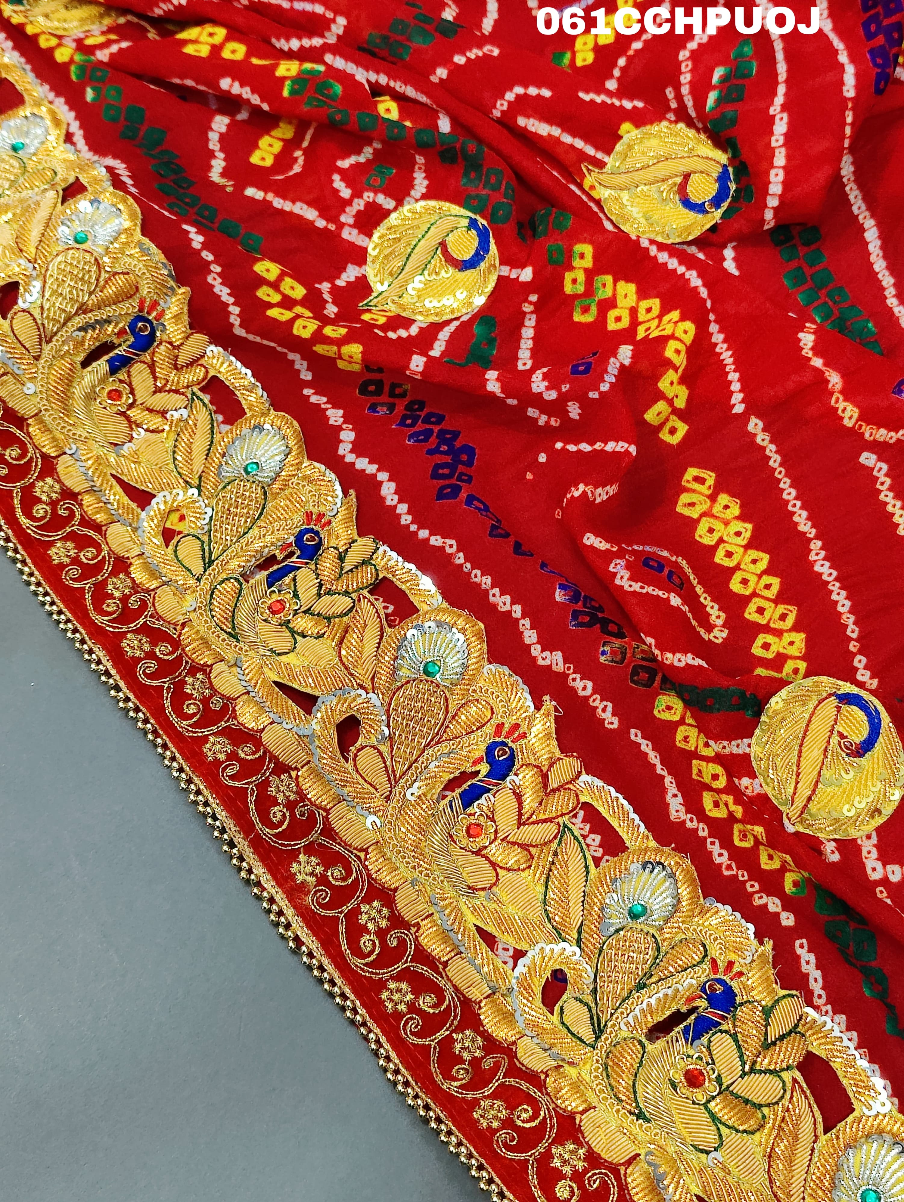 KcPc New Designer Belbuti Rajsthani Chunri Odhna (Pure Ojariya Fabric)