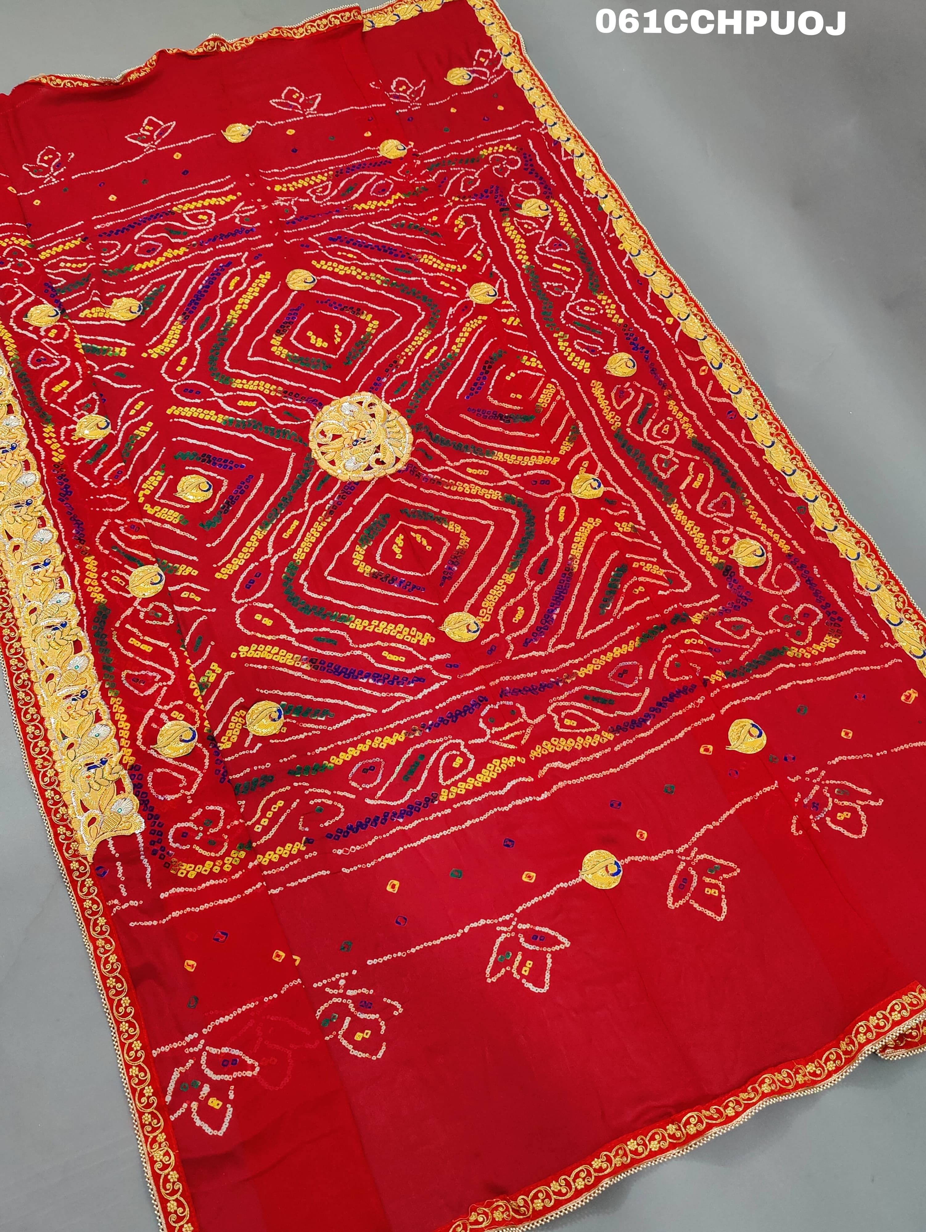 KcPc New Designer Belbuti Rajsthani Chunri Odhna (Pure Ojariya Fabric)