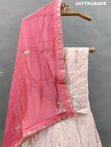 KcPc New Pure H O Silk Katdana white Beads Work Lehenga SetMAD