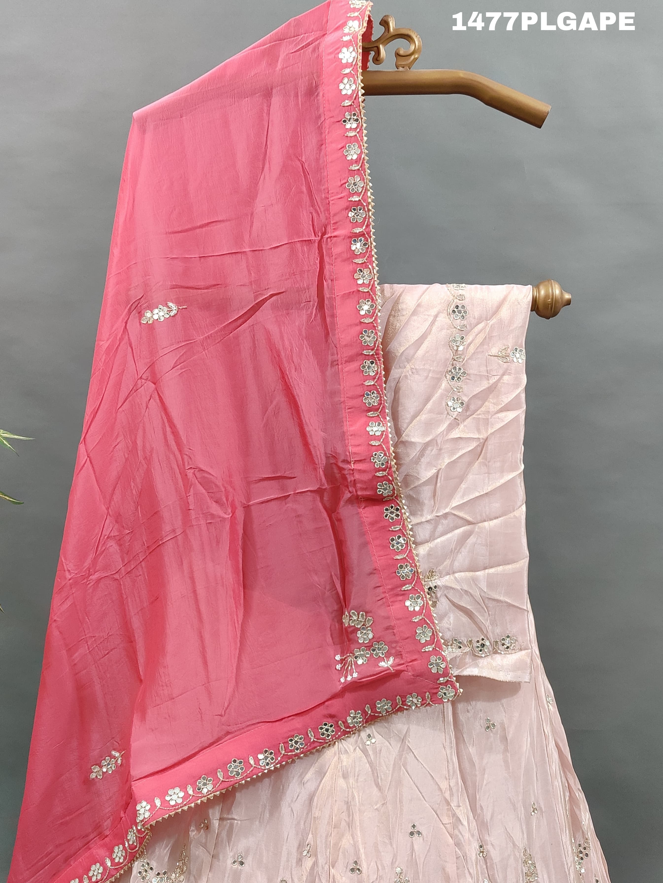 KcPc New Pure H O Silk Katdana white Beads Work Lehenga SetMAD