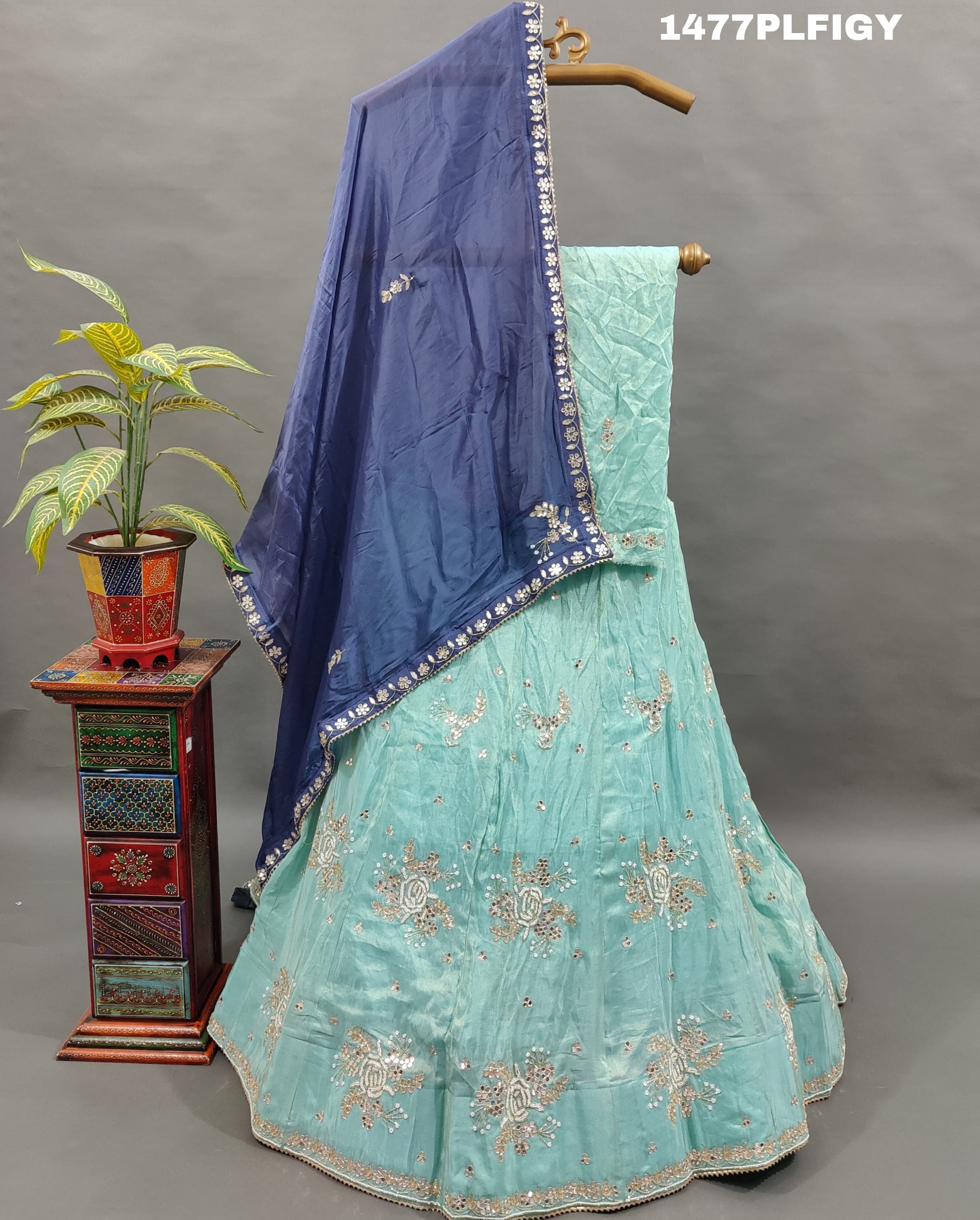 KcPc New Pure HO Silk Katdana White Beads Work LehengaMAD