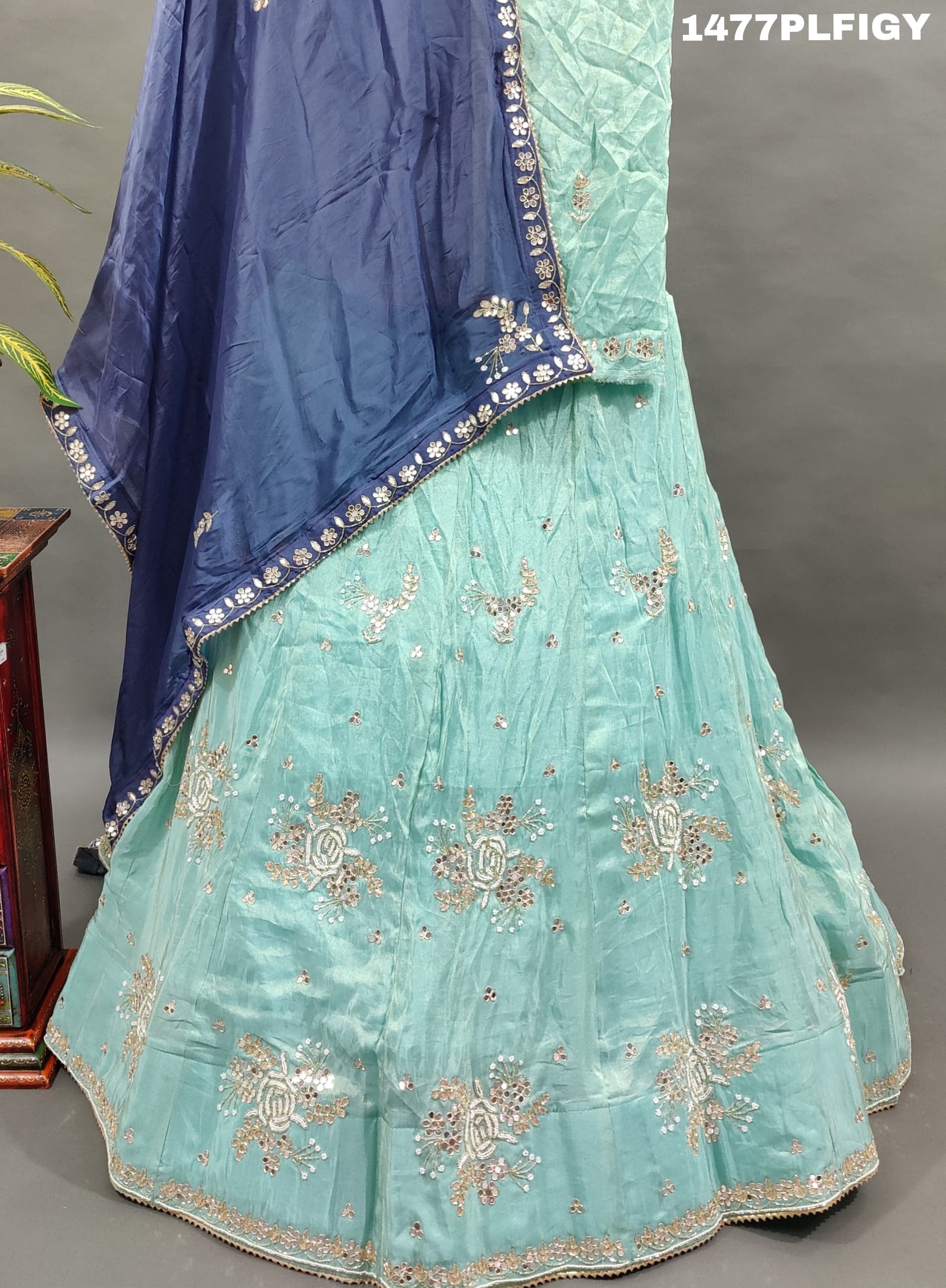 KcPc New Pure HO Silk Katdana White Beads Work LehengaMAD