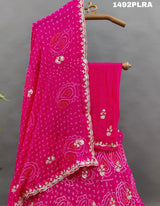 Chinon Bandhani Gotapatti CutWork Lehenga