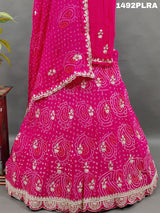Chinon Bandhani Gotapatti CutWork Lehenga