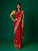 Kacha gotapatti work in chunri print in rajsthani style