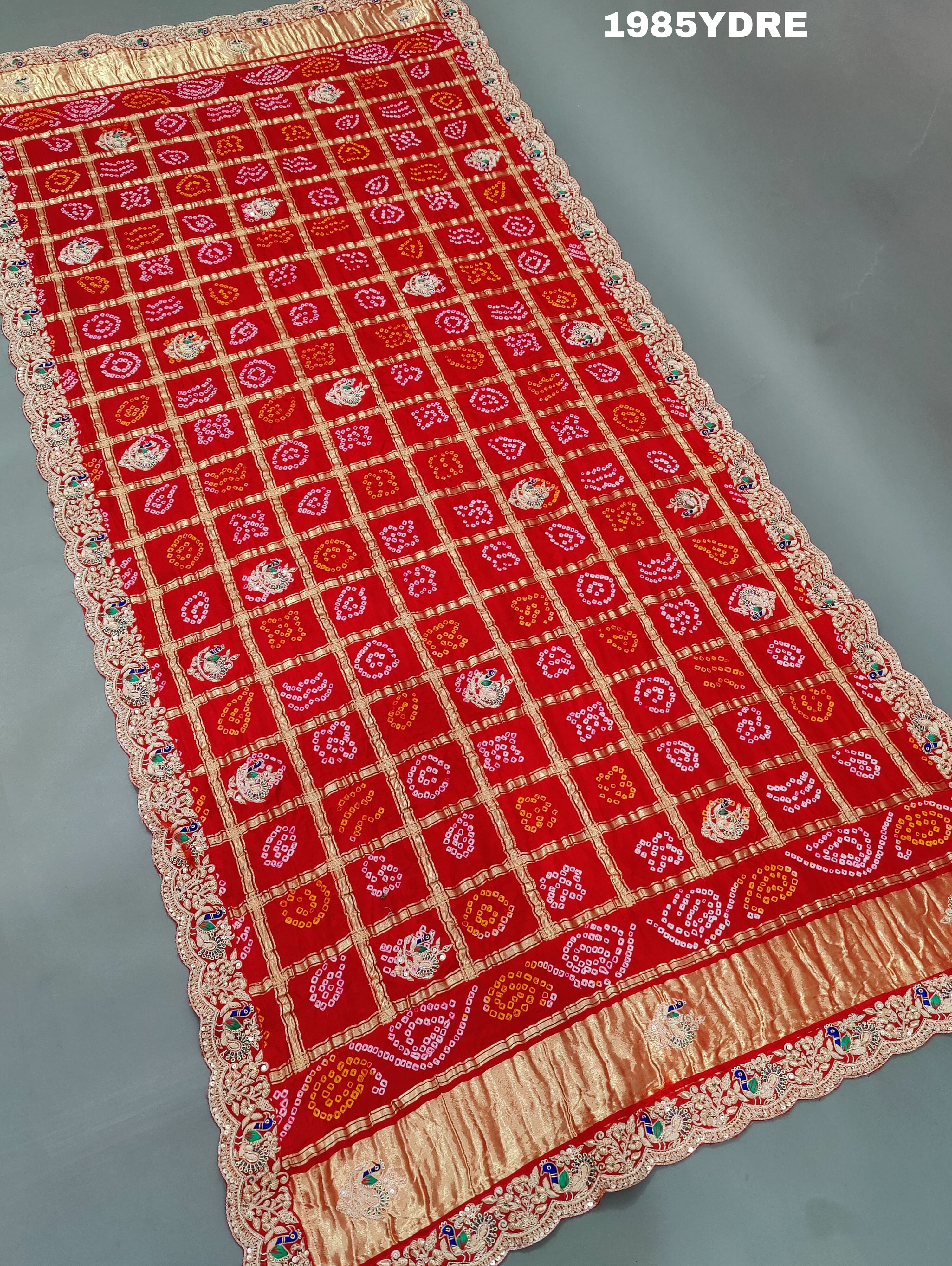 KcPc New Arrival Pure Gaji Silk Marwadi Peacock Style DuppataMNL