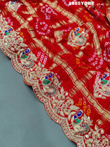KcPc New Arrival Pure Gaji Silk Marwadi Peacock Style DuppataMNL