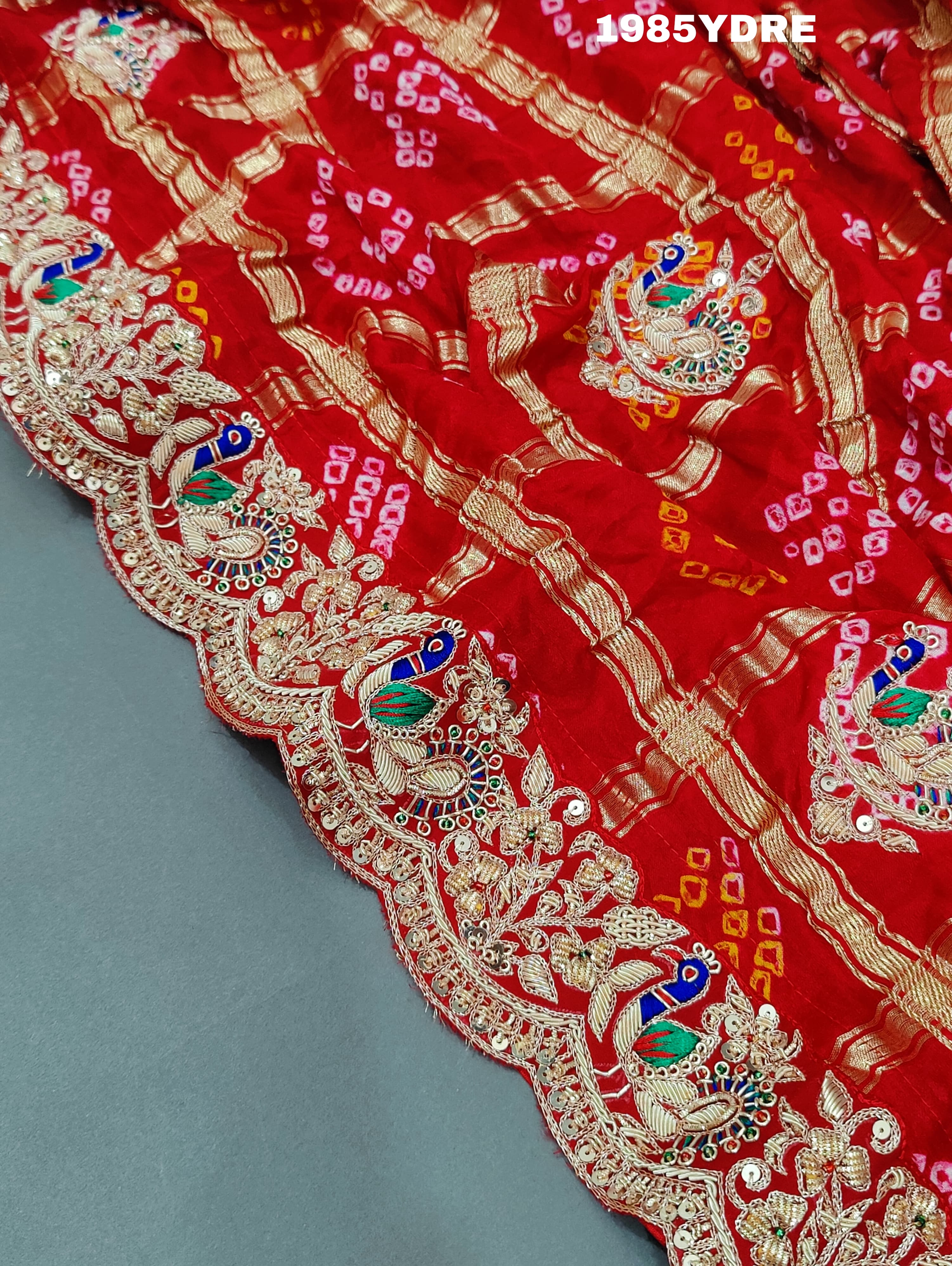 KcPc New Arrival Pure Gaji Silk Marwadi Peacock Style DuppataMNL