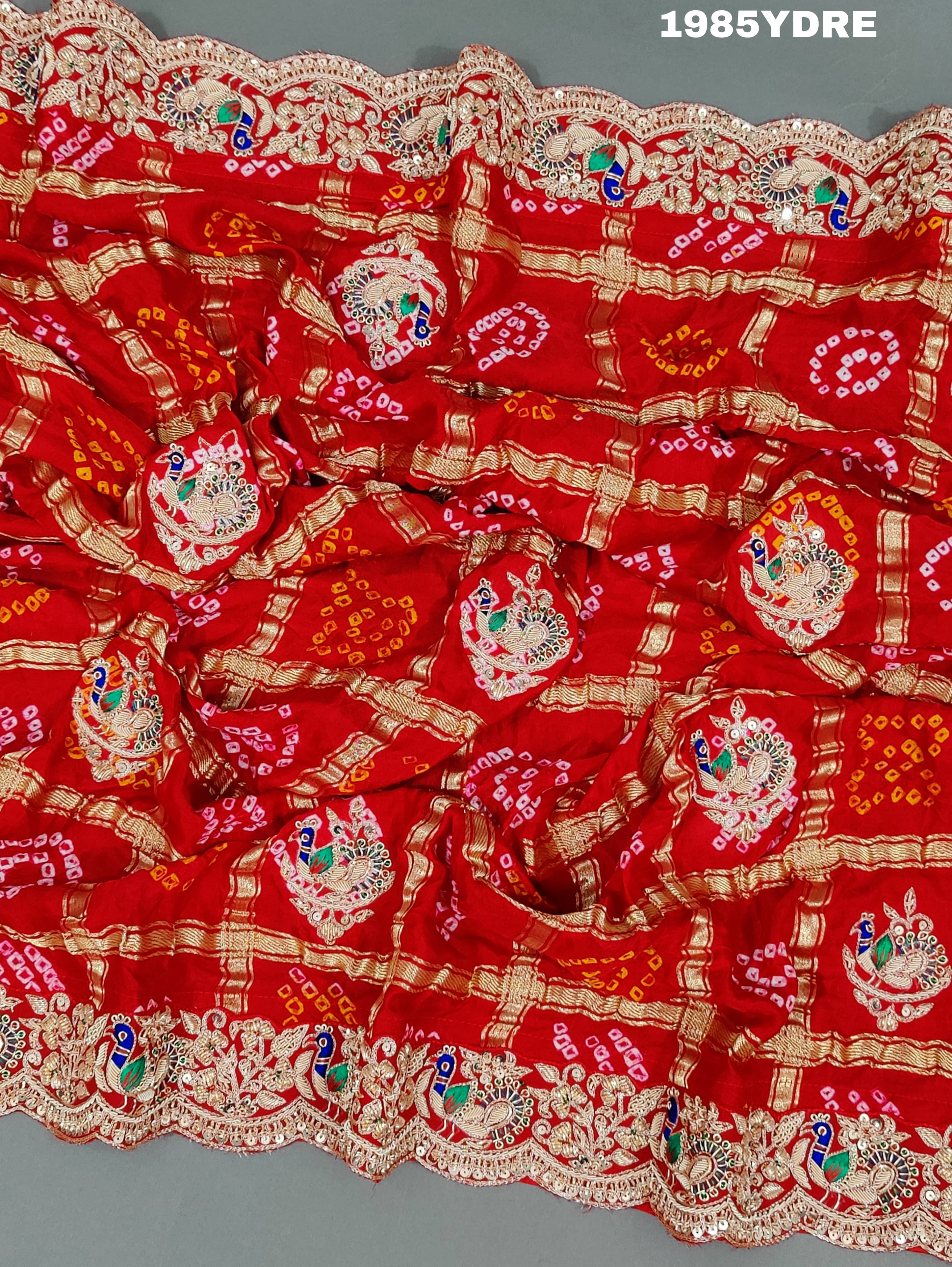 KcPc New Arrival Pure Gaji Silk Marwadi Peacock Style DuppataMNL