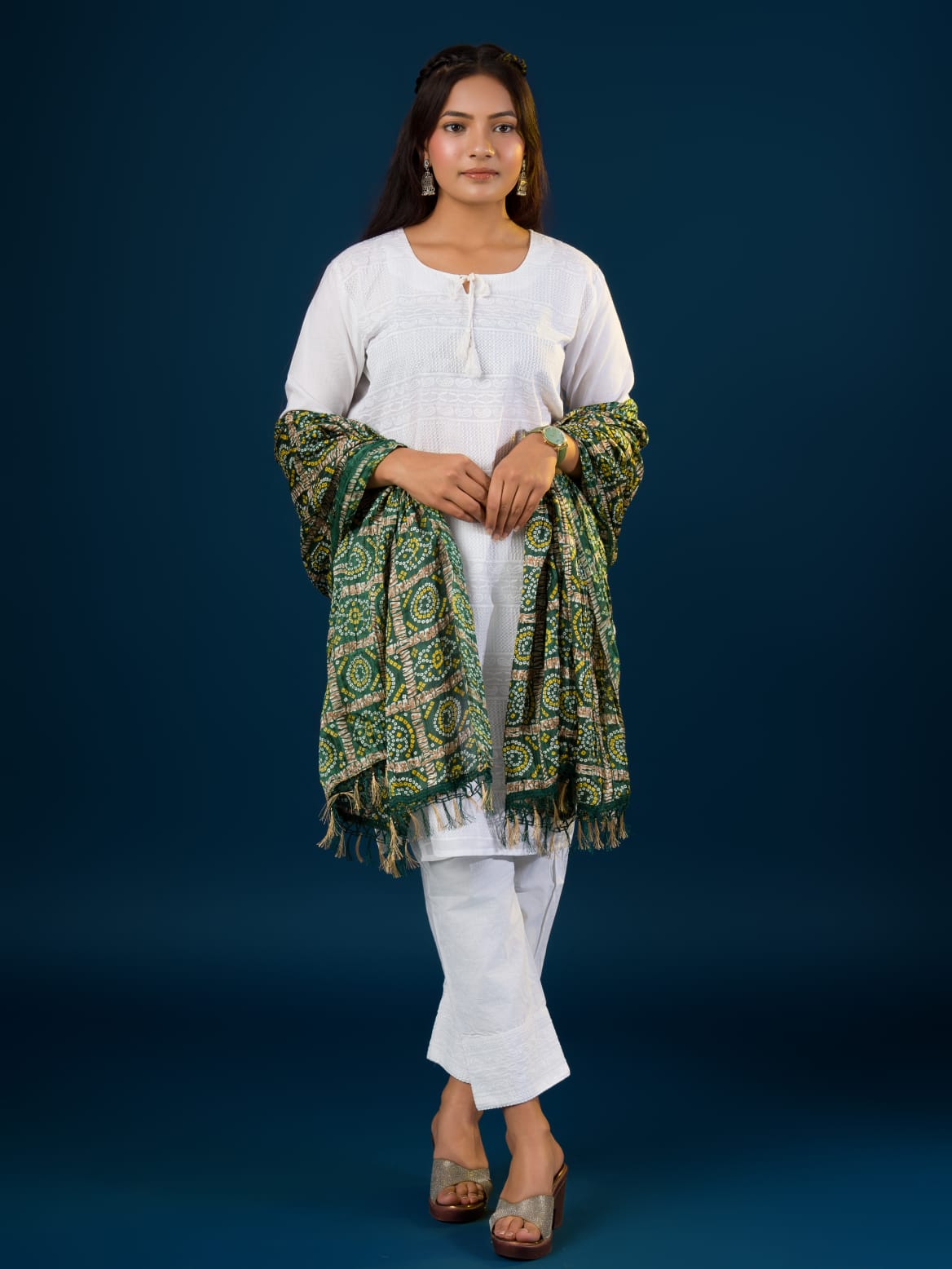 KcPc New One Bandhej Chinon Silk DupattaRAY
