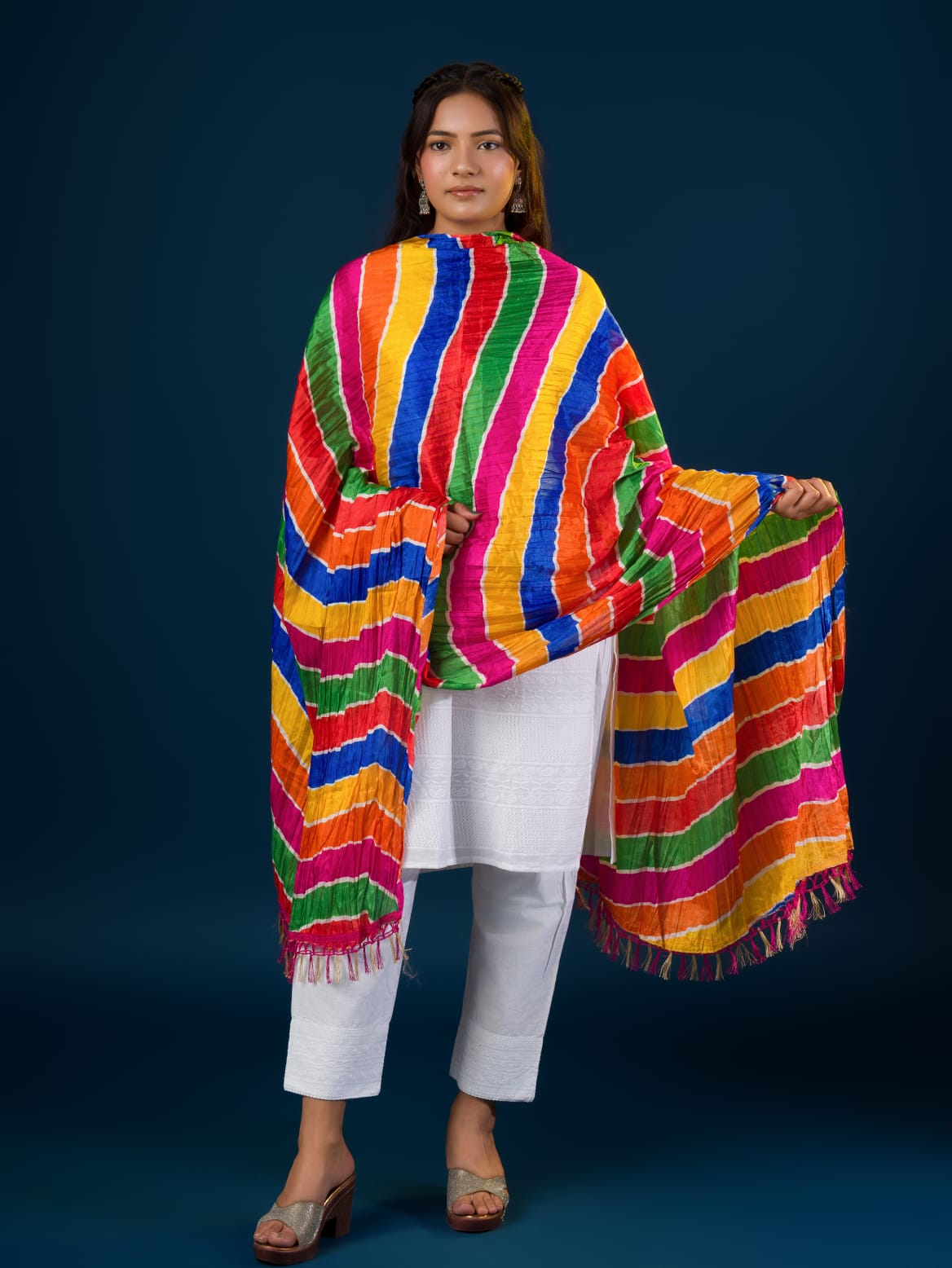KcPc New Leheriya Chinon Colourful DupattaRAY