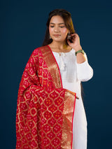 KcPc New Georgette Bandhani Zari Print Dupatta