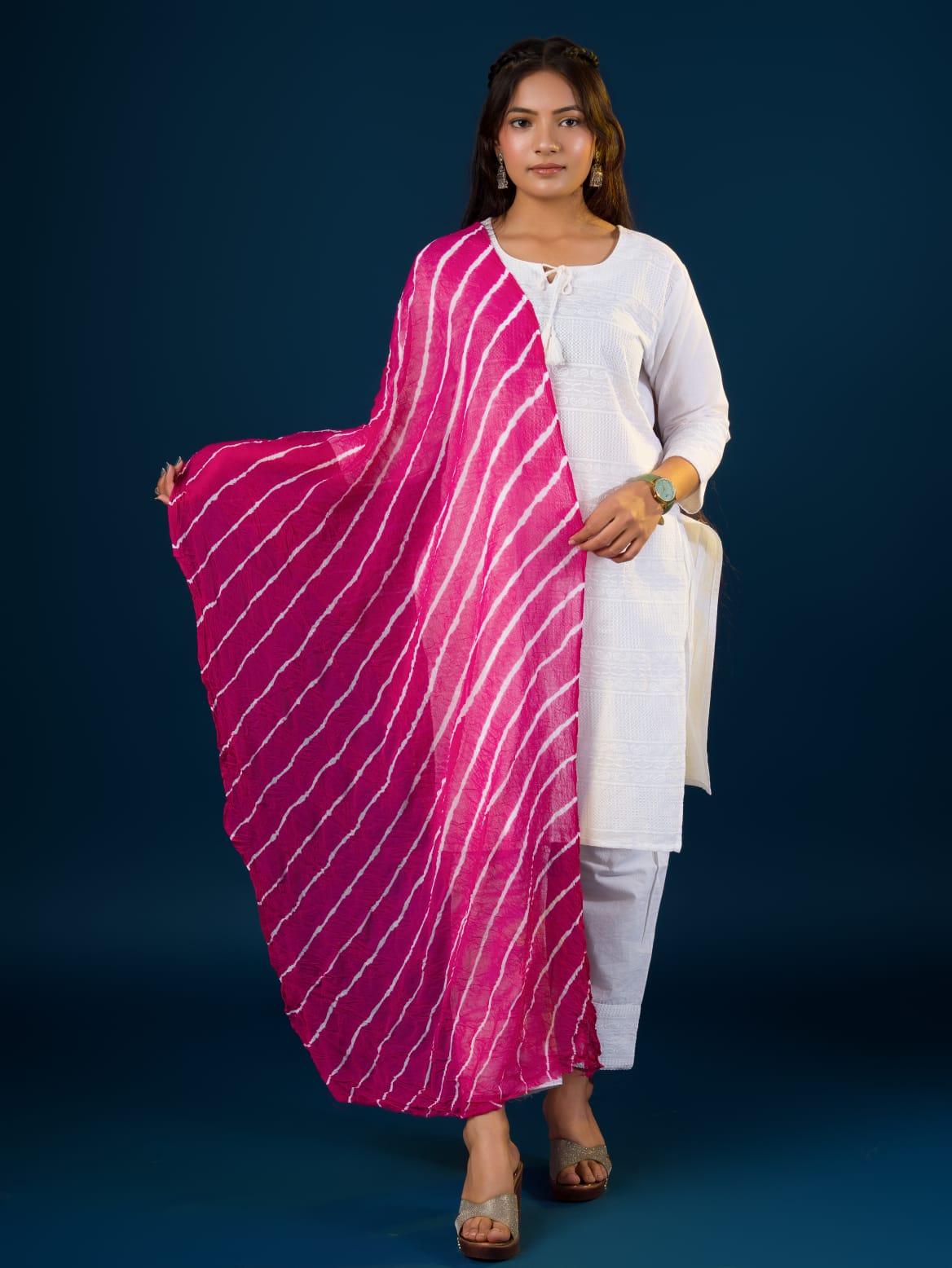 KcPc Originals Handmade Chiffon Leheriya DupattasRani