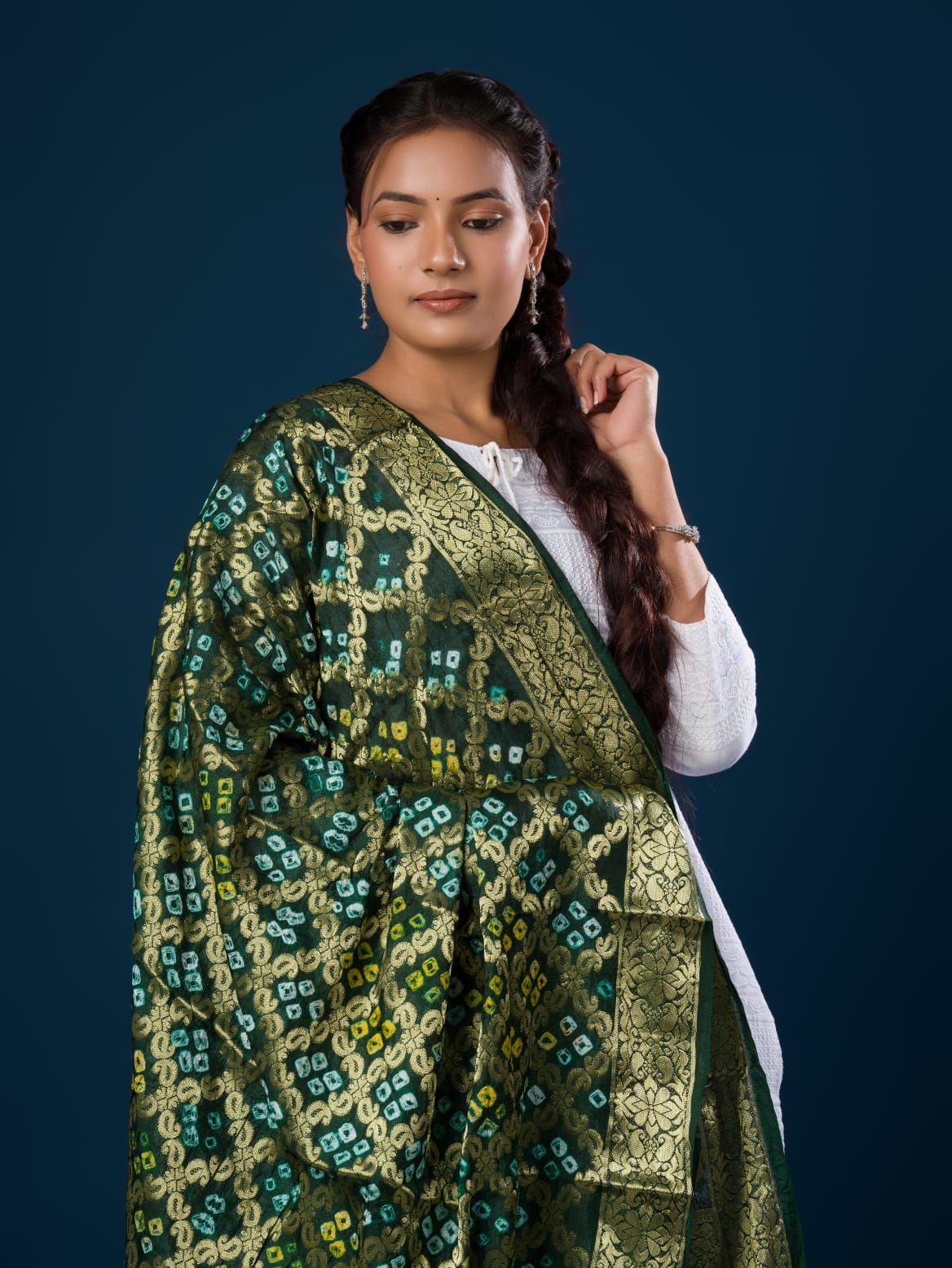 KcPc Special Silk Bandhani Dupatta with Handmade WorkSA