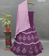 A pure upada silk lehenga set with cutdana workin purple color