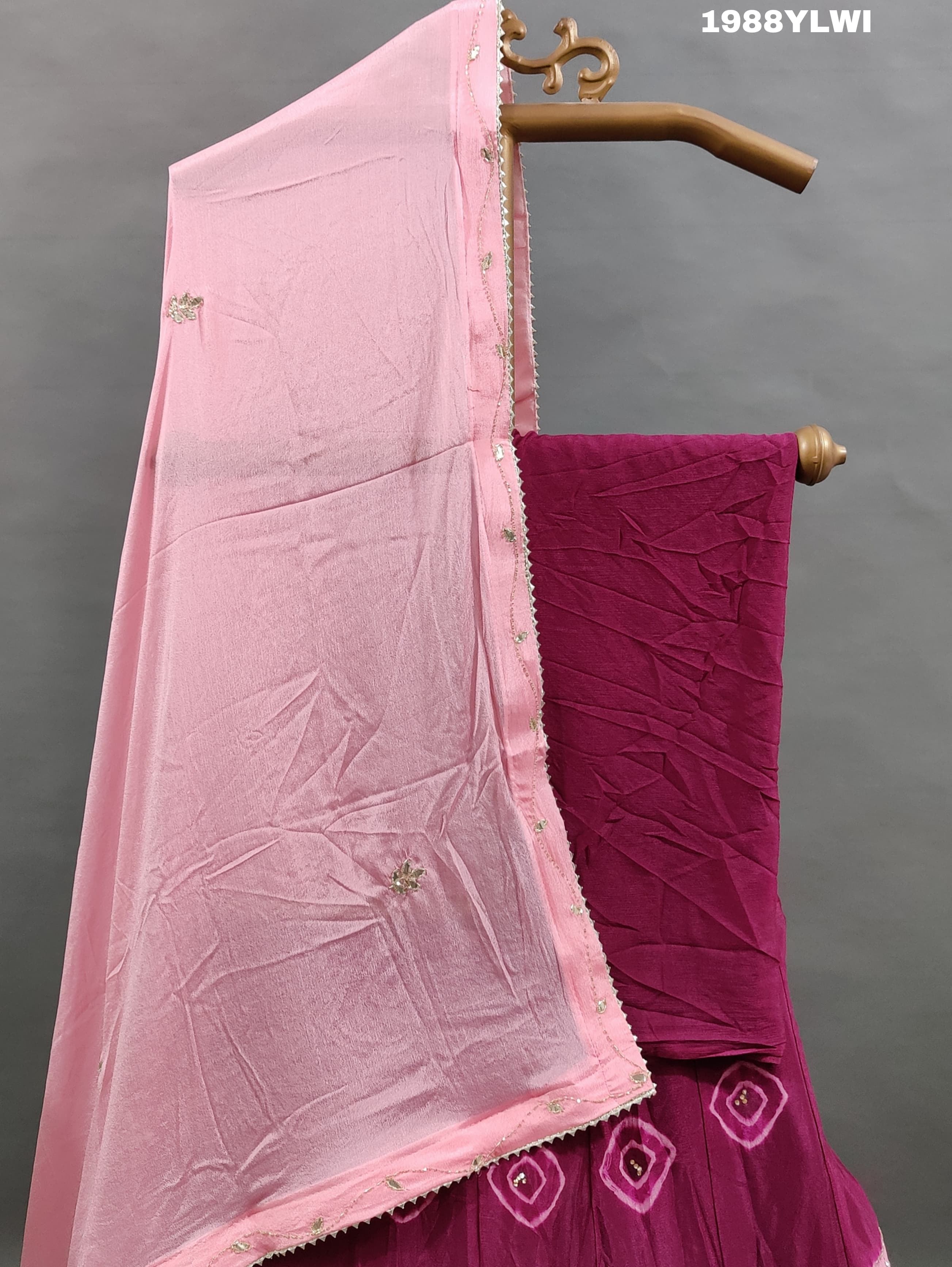 A pure upada silk lehenga set with cutdana work