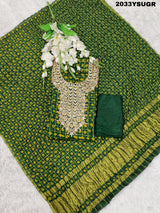 KcPc New Special Art Silk Bandhani Gharchola With Gota patti Stone Work Suit KML