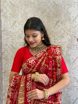 KcPc New Gaji silk bandhani Style With GotaPatti work Lehanga BTU