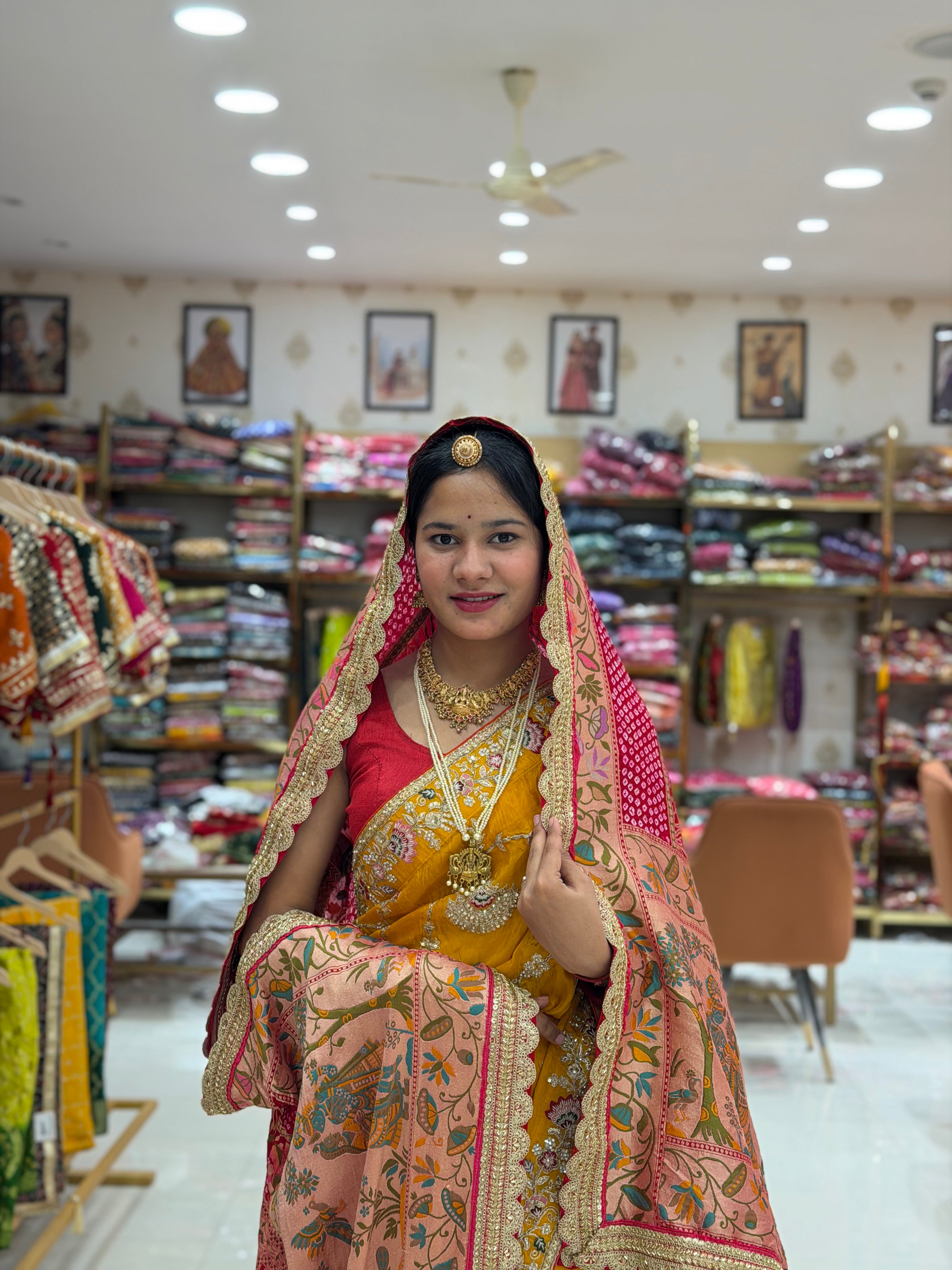 KcPc Premium Kalamkari Pure Khaddi Georgette Silk DupattaASF